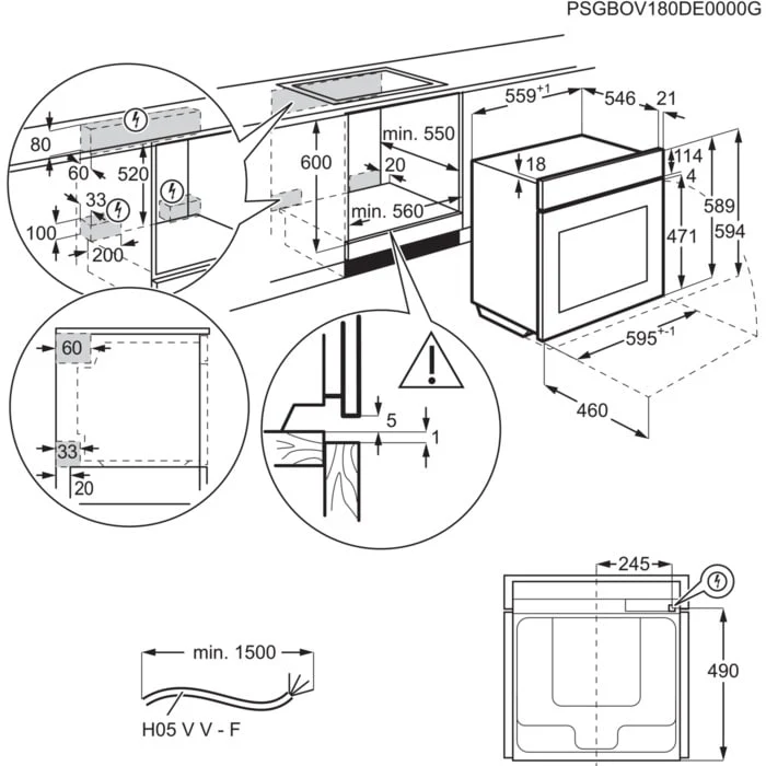AEG 6000 Series OS6AB50AK Built In Electric Single Oven - Image 5