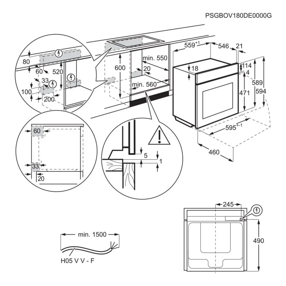 AEG GA5CB501AB Built In Electric Single Oven - Image 3