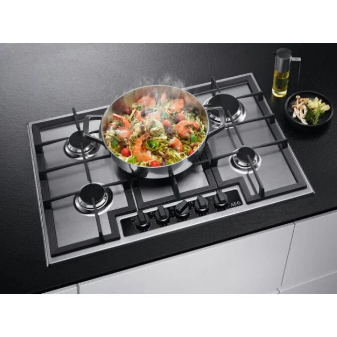 AEG HGB75420YM 75cm 5 Burner Stainless Steel Gas Hob - Image 4