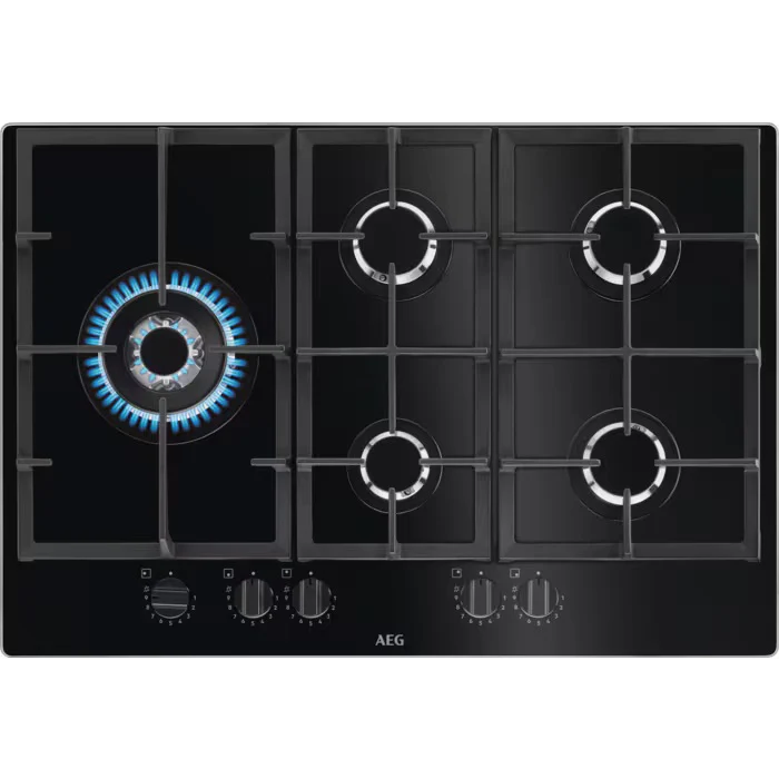 AEG HKB75820NB 6000 Series 75cm Gas On Glass Hob