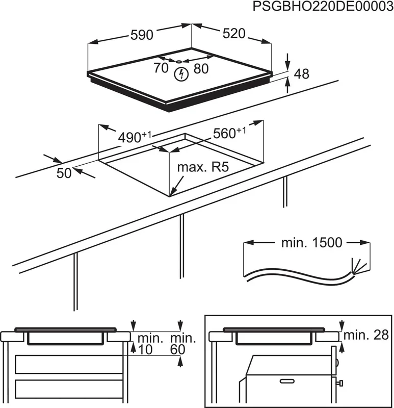 AEG IBS6420SCB 60cm 4 Zone Induction Hob - Image 5