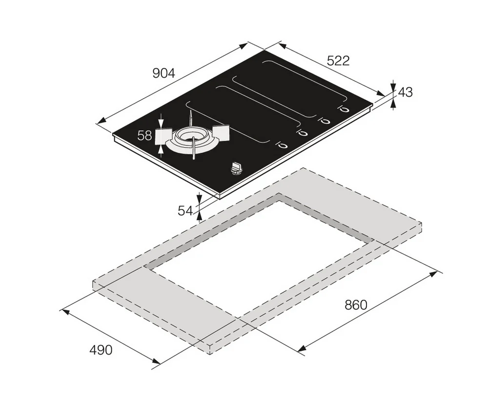 ASKO HIG89524BGB1 90cm Induction / Gas Hob - Image 7