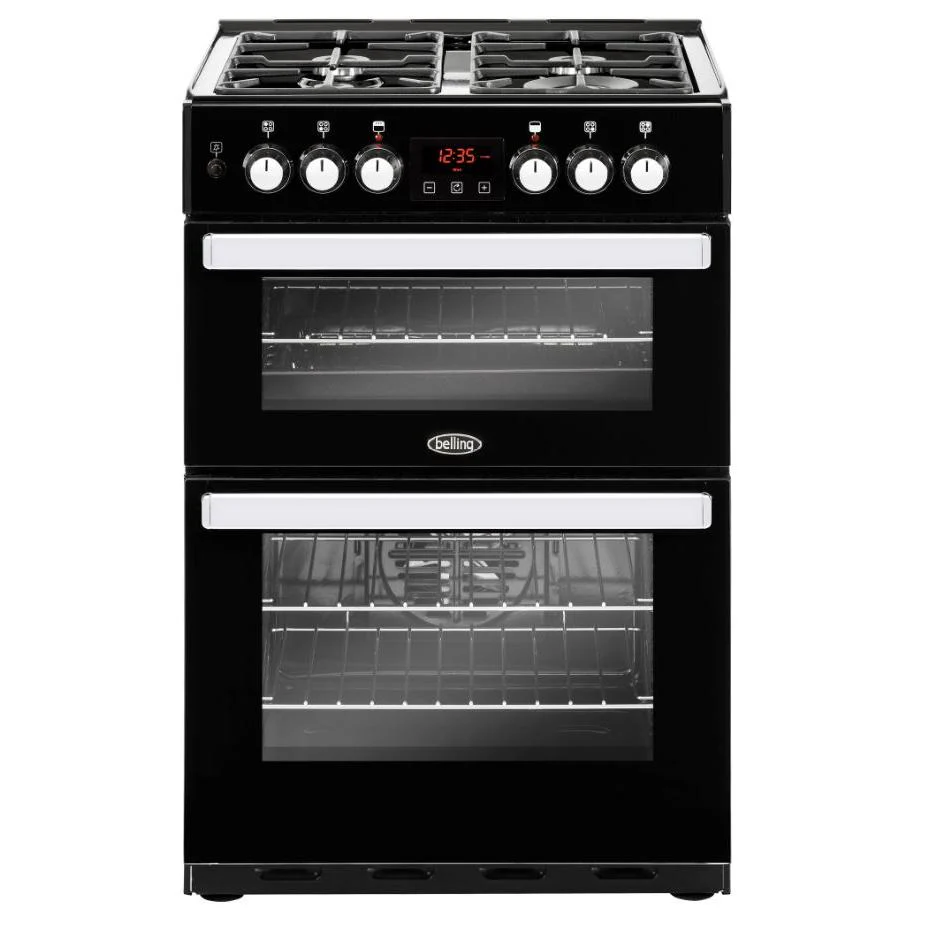 Belling Cookcentre 444410821 60DF Black Freestanding Dual Fuel Cooker