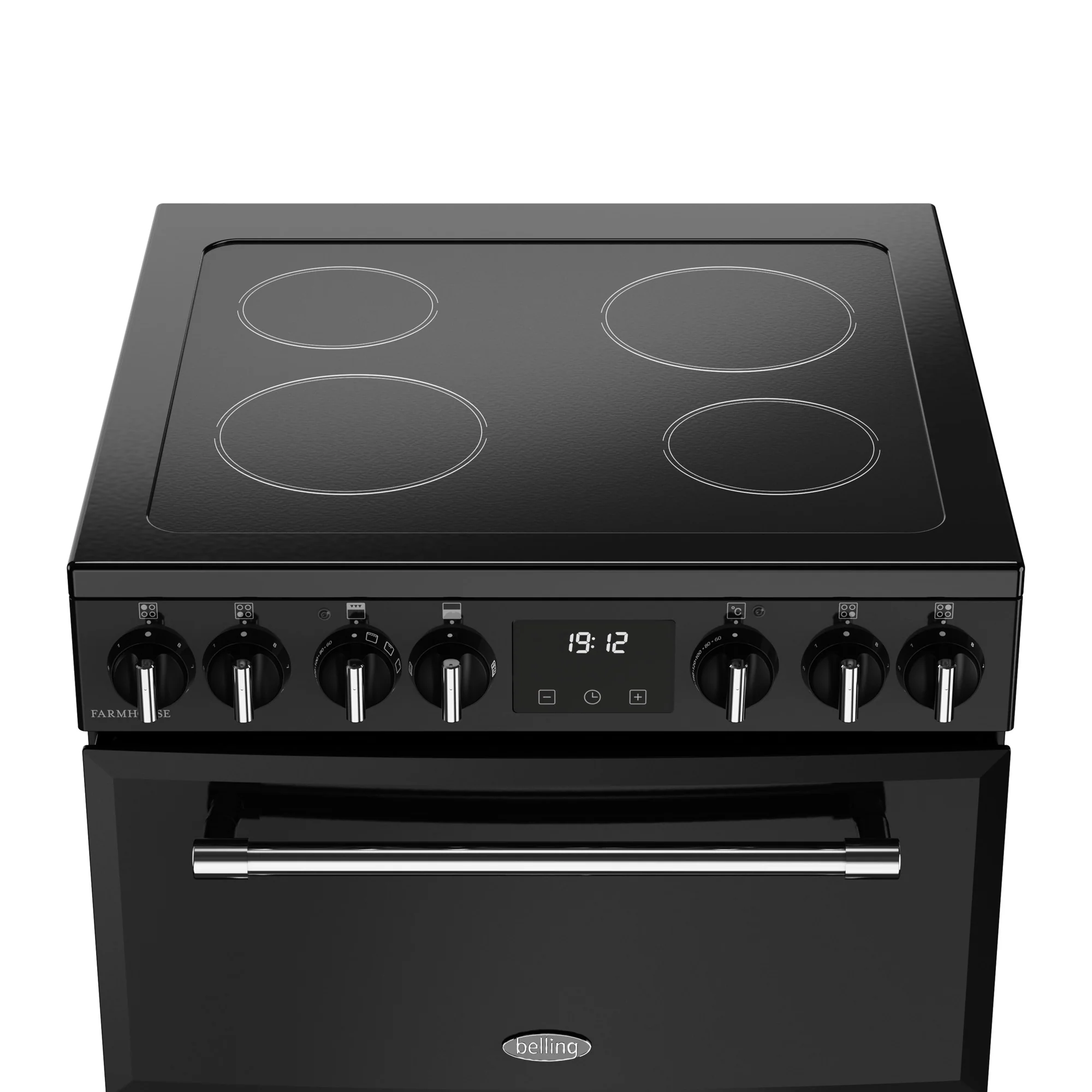 Belling Farmhouse 444411810 60E Freestanding Ceramic Electric Cooker Black - Image 3