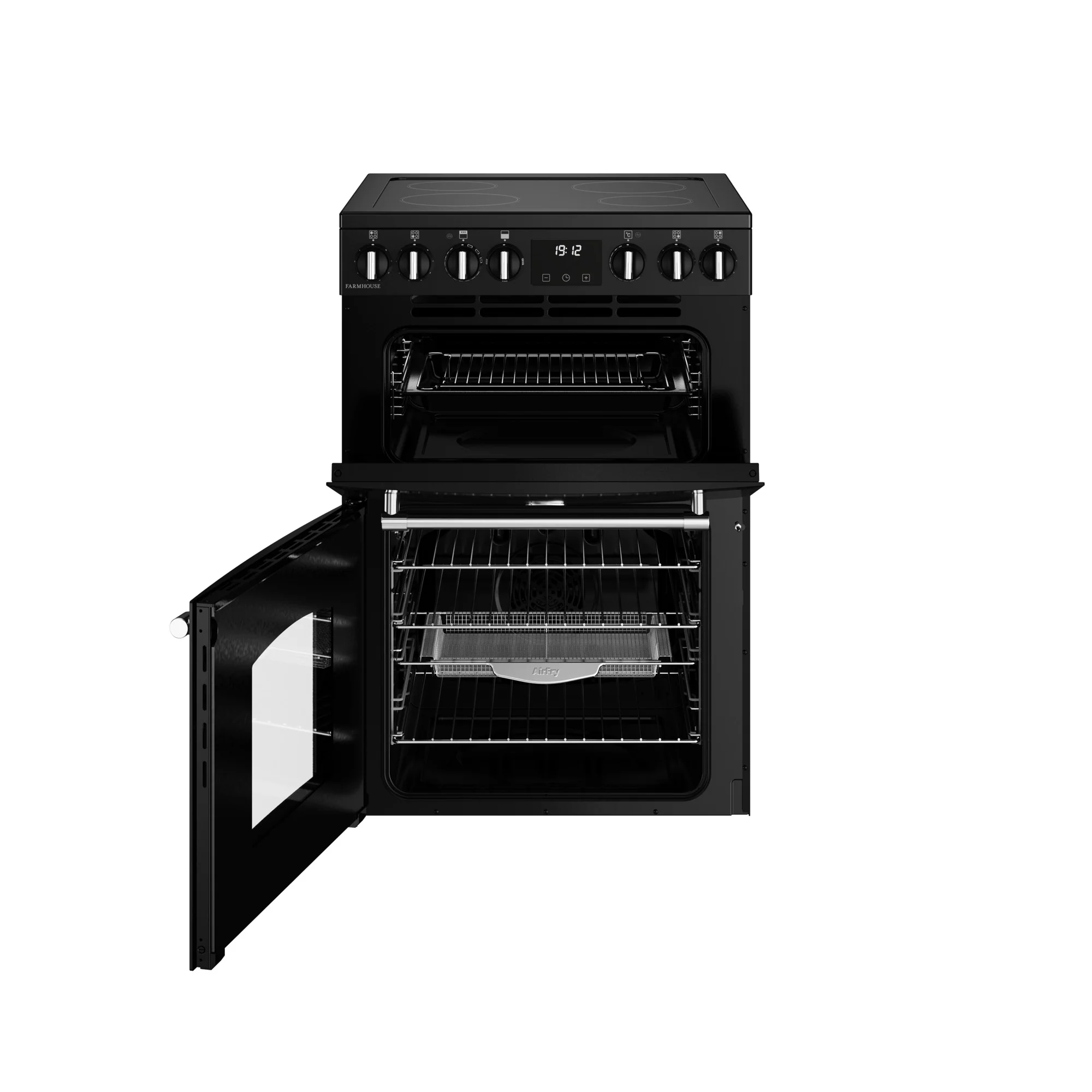 Belling Farmhouse 444411810 60E Freestanding Ceramic Electric Cooker Black - Image 4