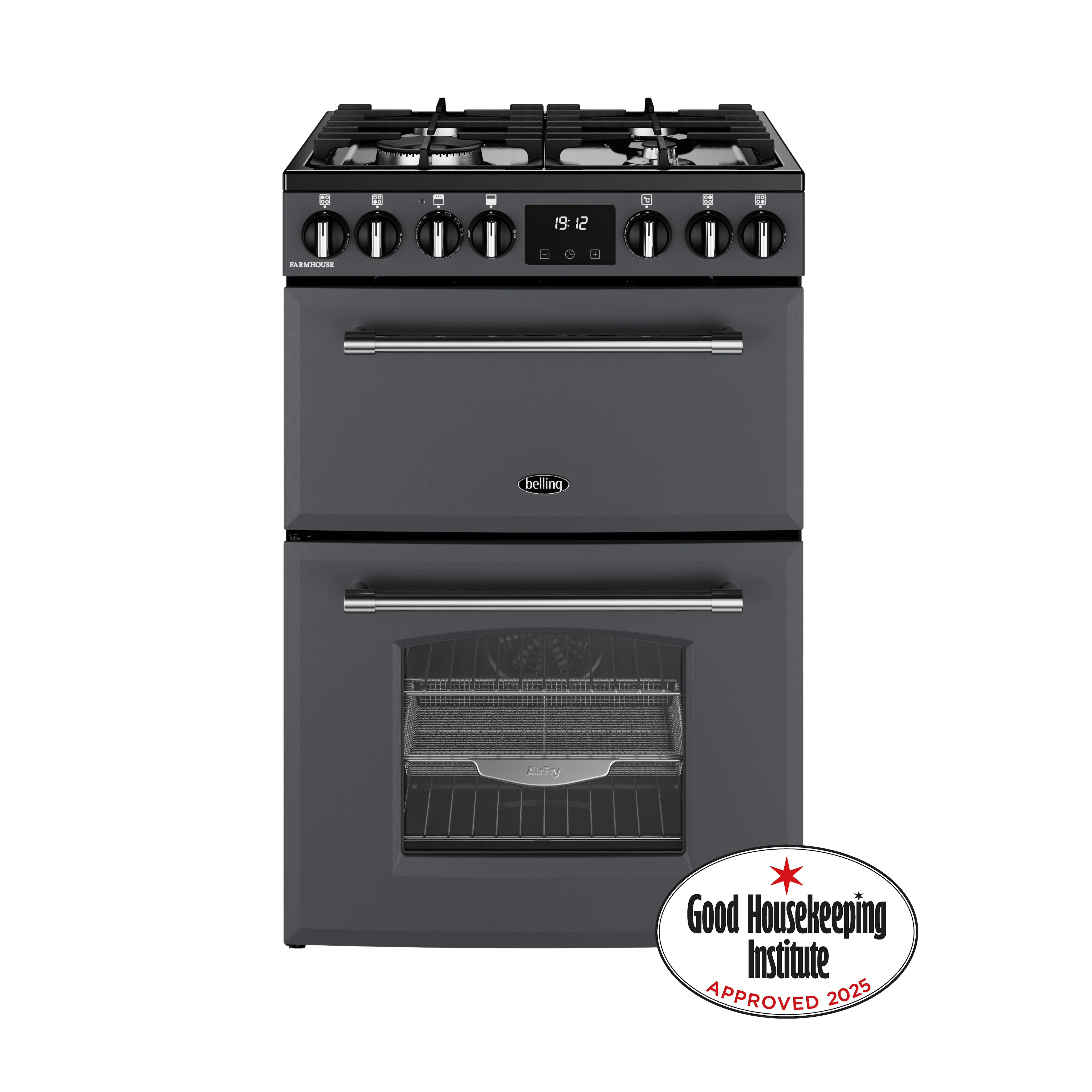 Belling Farmhouse 444411812 60DF Anthracite Freestanding Dual Fuel Cooker