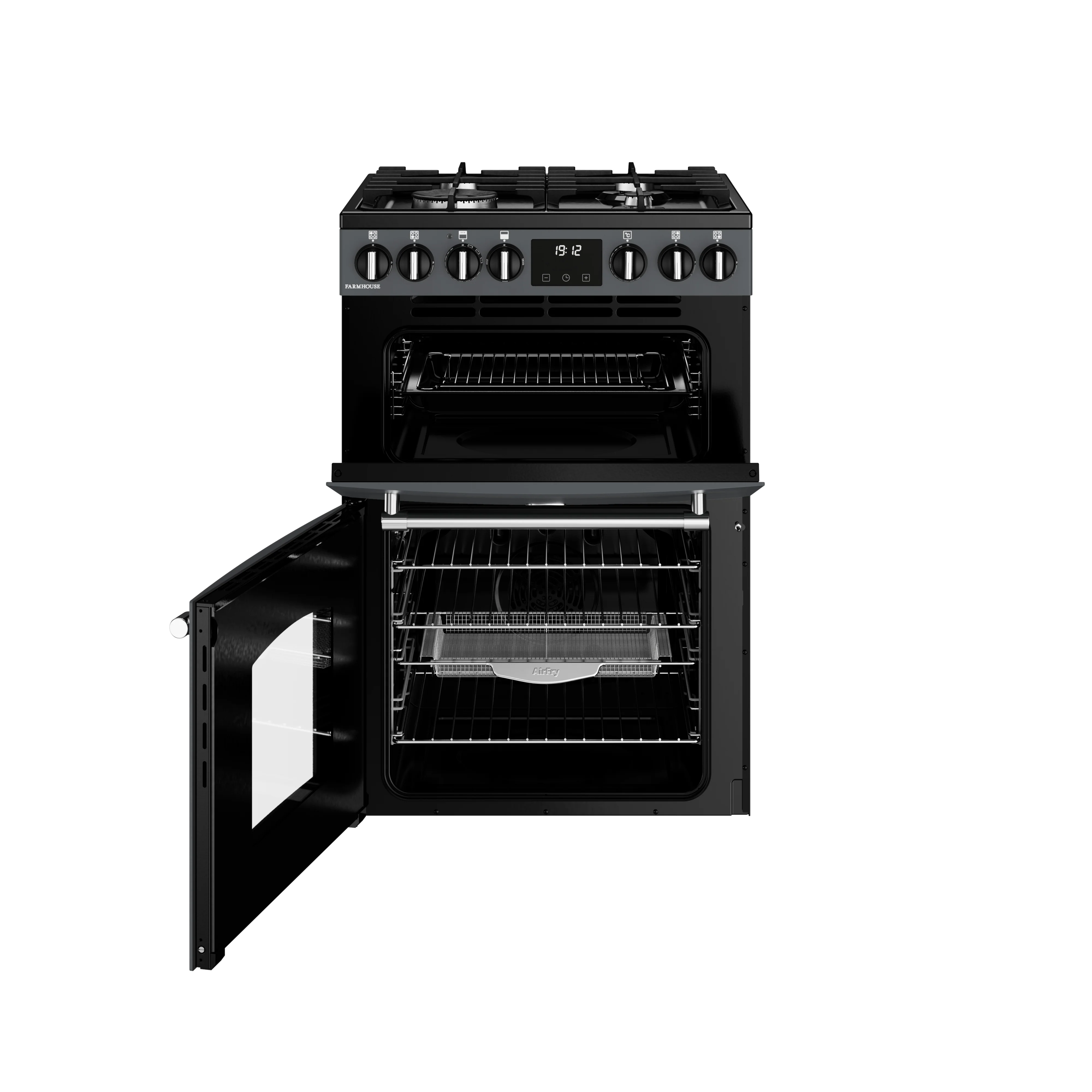 Belling Farmhouse 444411812 60DF Anthracite Freestanding Dual Fuel Cooker - Image 2
