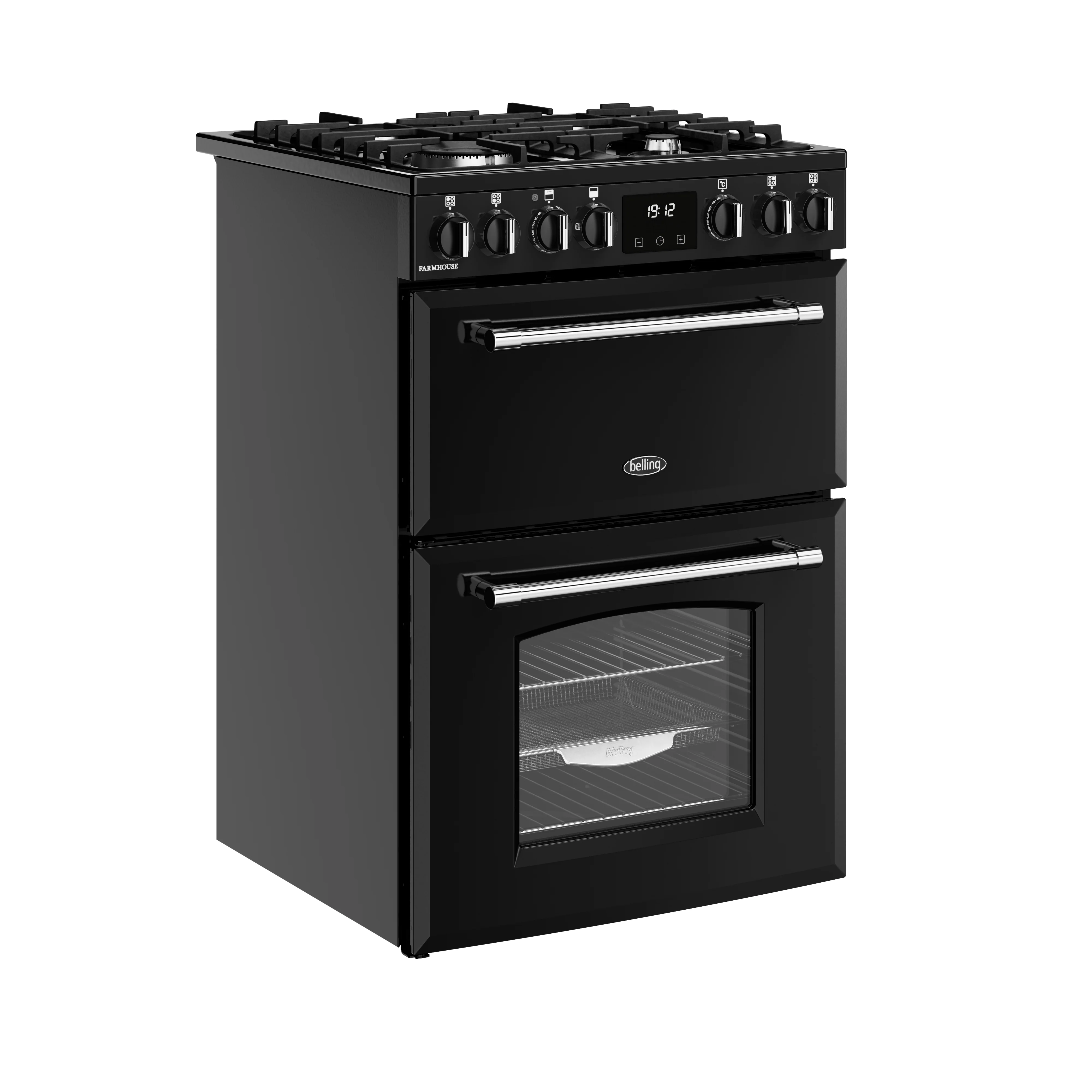 Belling Farmhouse 444411813 60DF Black Freestanding Dual Fuel Cooker - Image 2