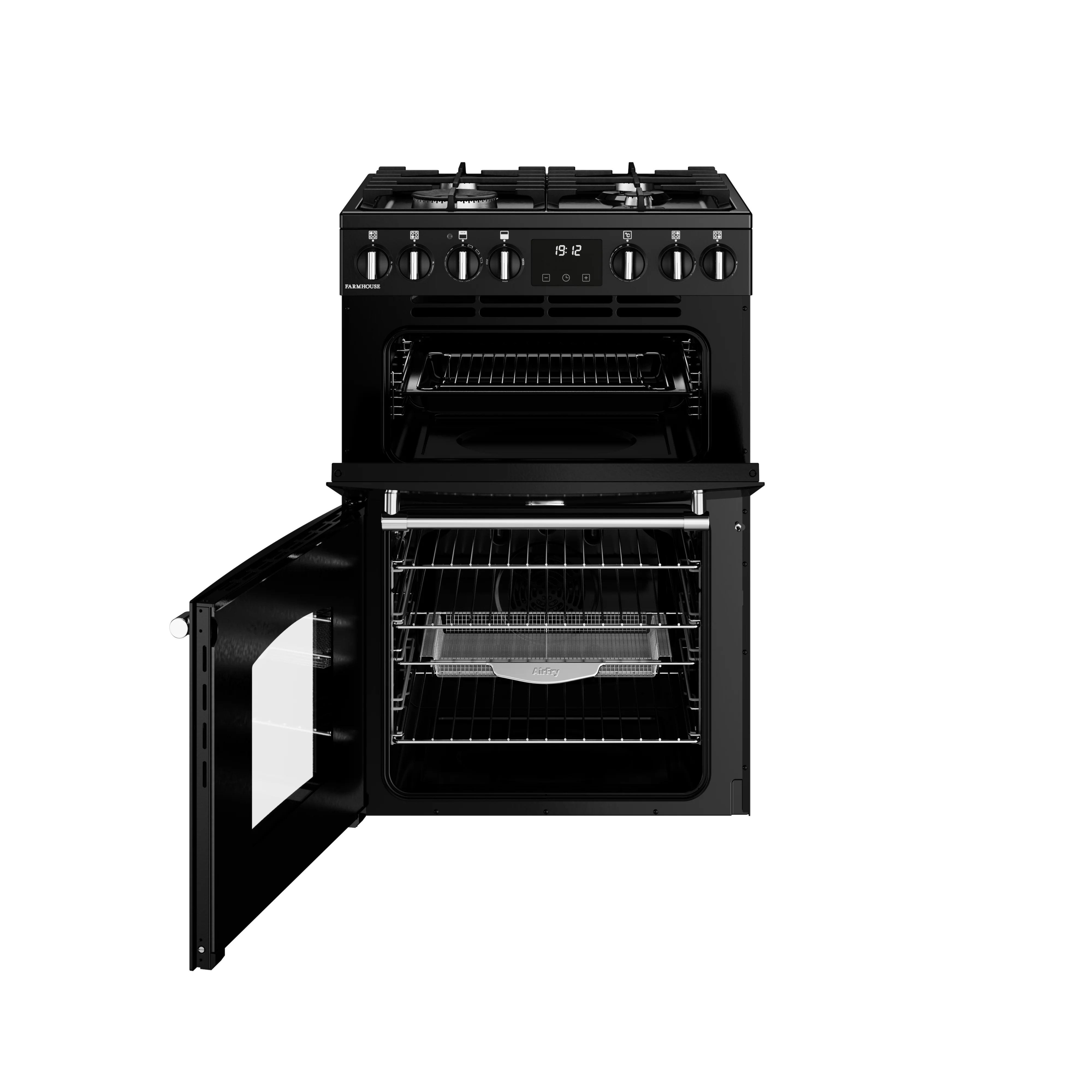 Belling Farmhouse 444411813 60DF Black Freestanding Dual Fuel Cooker - Image 3