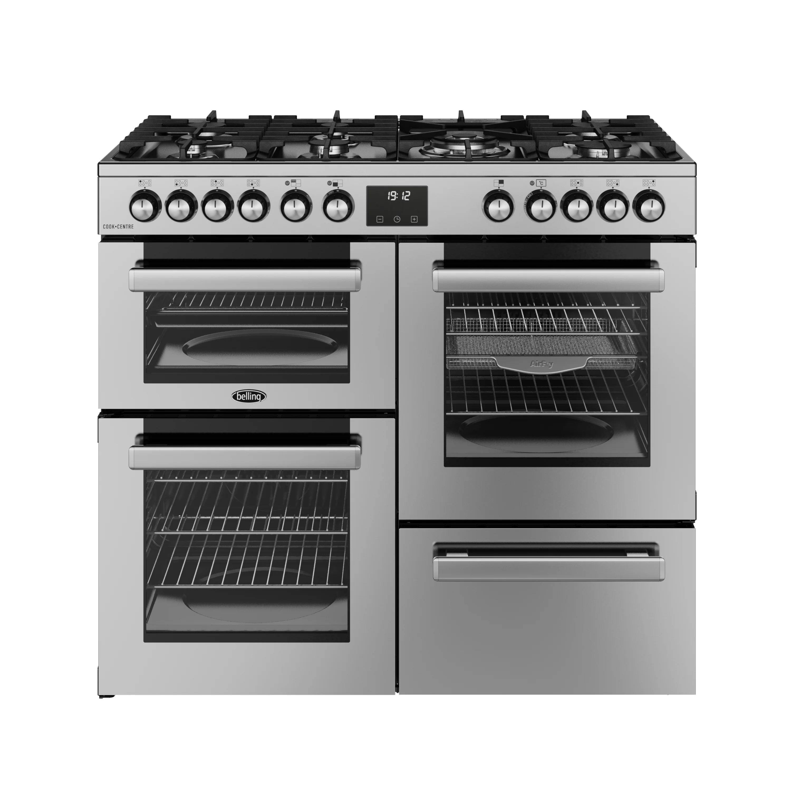 Belling RCA Cookcentre 100DF 100cm Dual Fuel Range Cooker 444411800 Stainless Steel