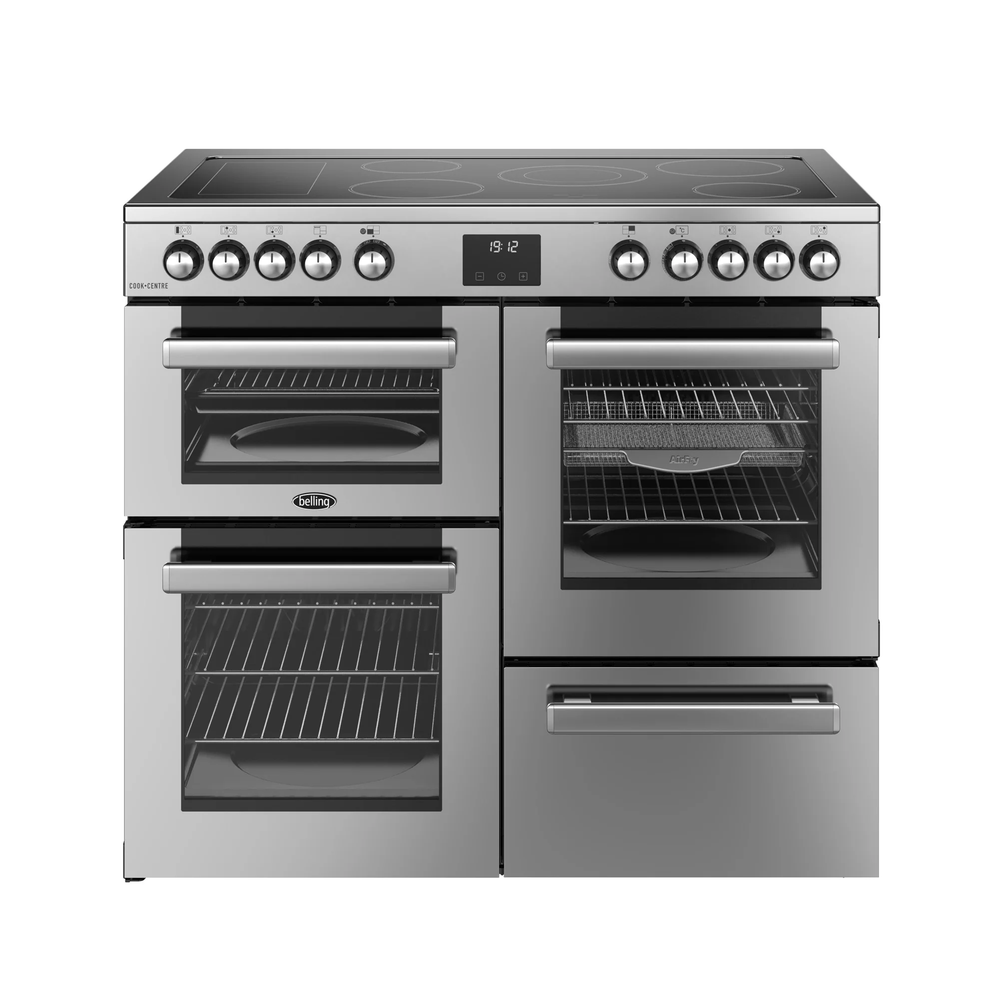 Belling RCA Cookcentre 100E 100cm Ceramic Range Cooker 444411798 Stainless Steel