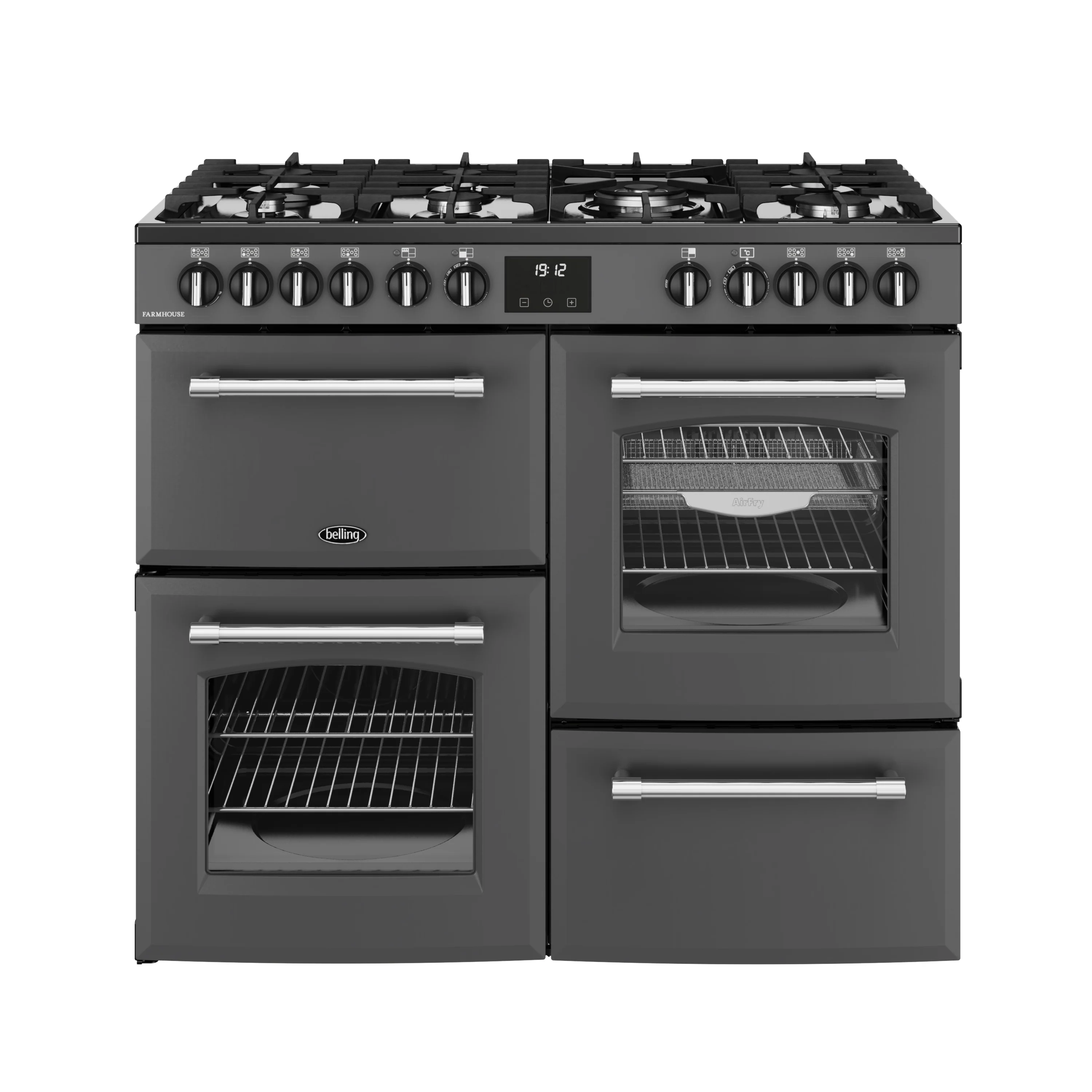 Belling RCA Farmhouse 100DF 100cm Dual Fuel Range Cooker 444411828 Anthracite