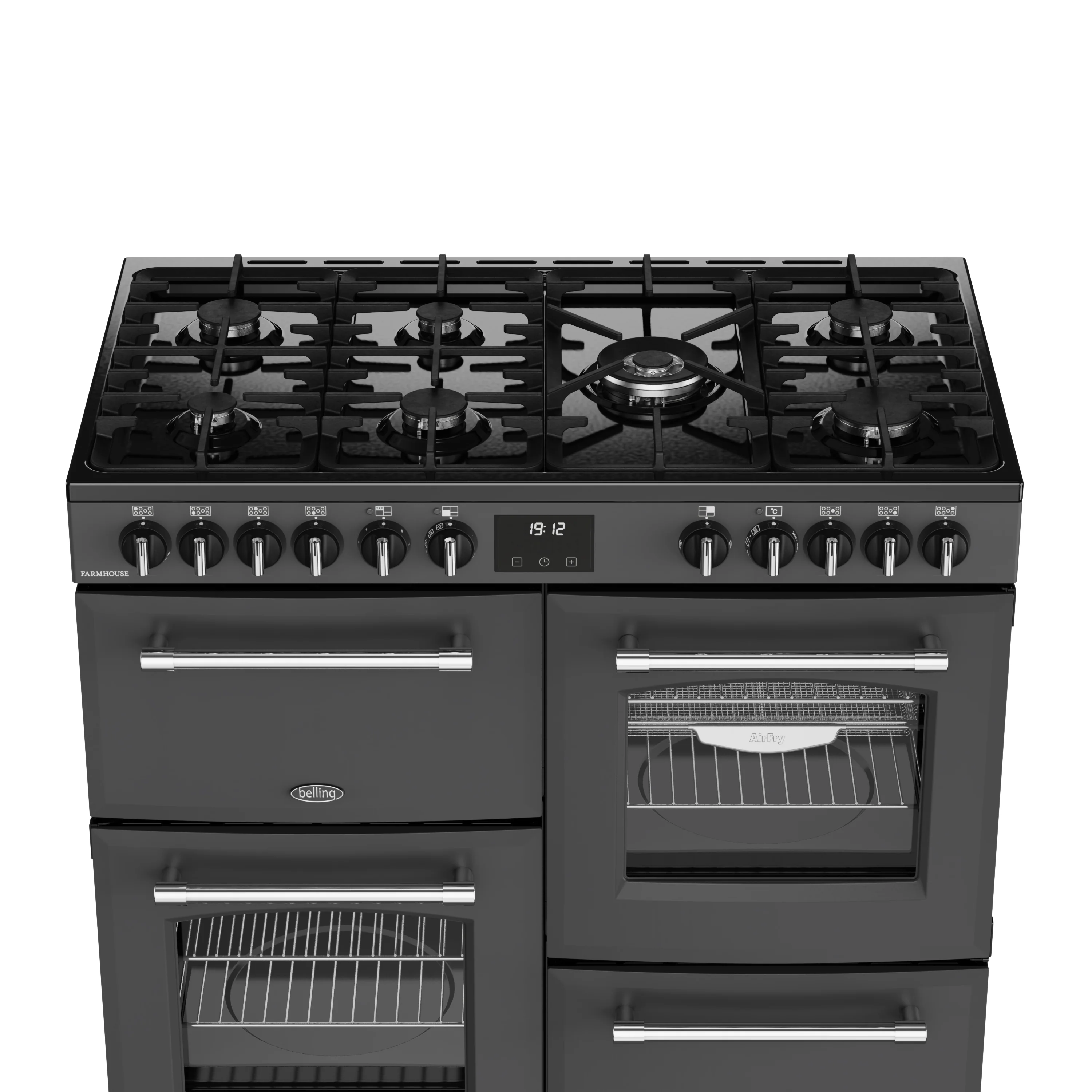 Belling RCA Farmhouse 100DF 100cm Dual Fuel Range Cooker 444411828 Anthracite - Image 5