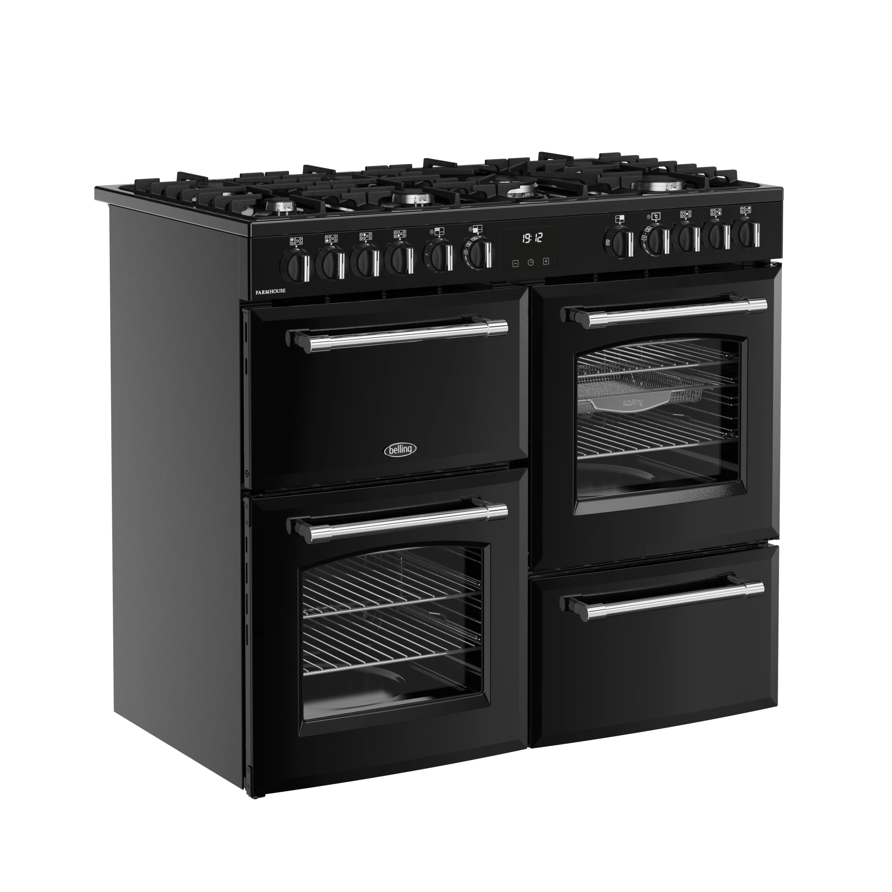 Belling RCA Farmhouse 100DF 100cm Dual Fuel Range Cooker 444411829 Black - Image 2