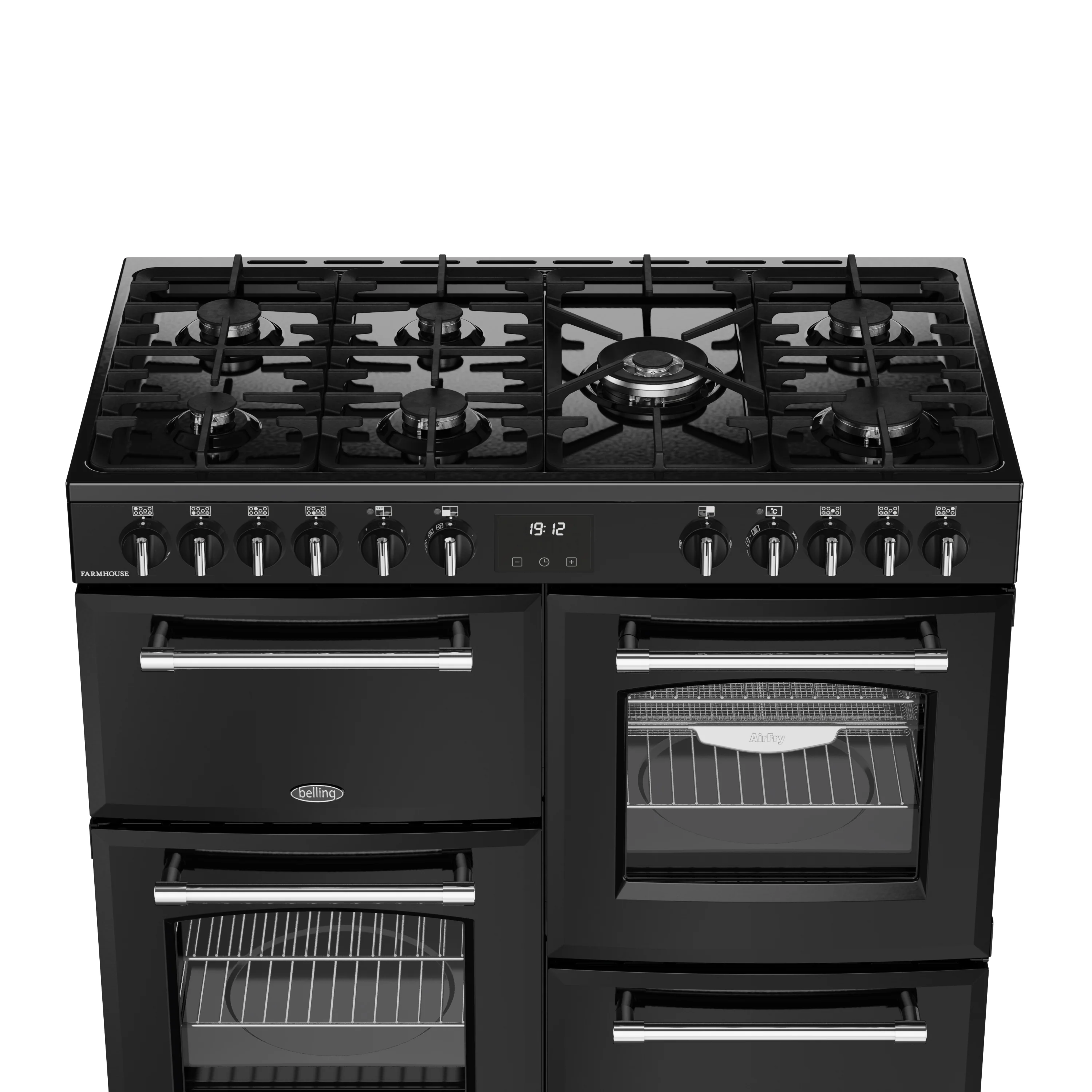 Belling RCA Farmhouse 100DF 100cm Dual Fuel Range Cooker 444411829 Black - Image 3