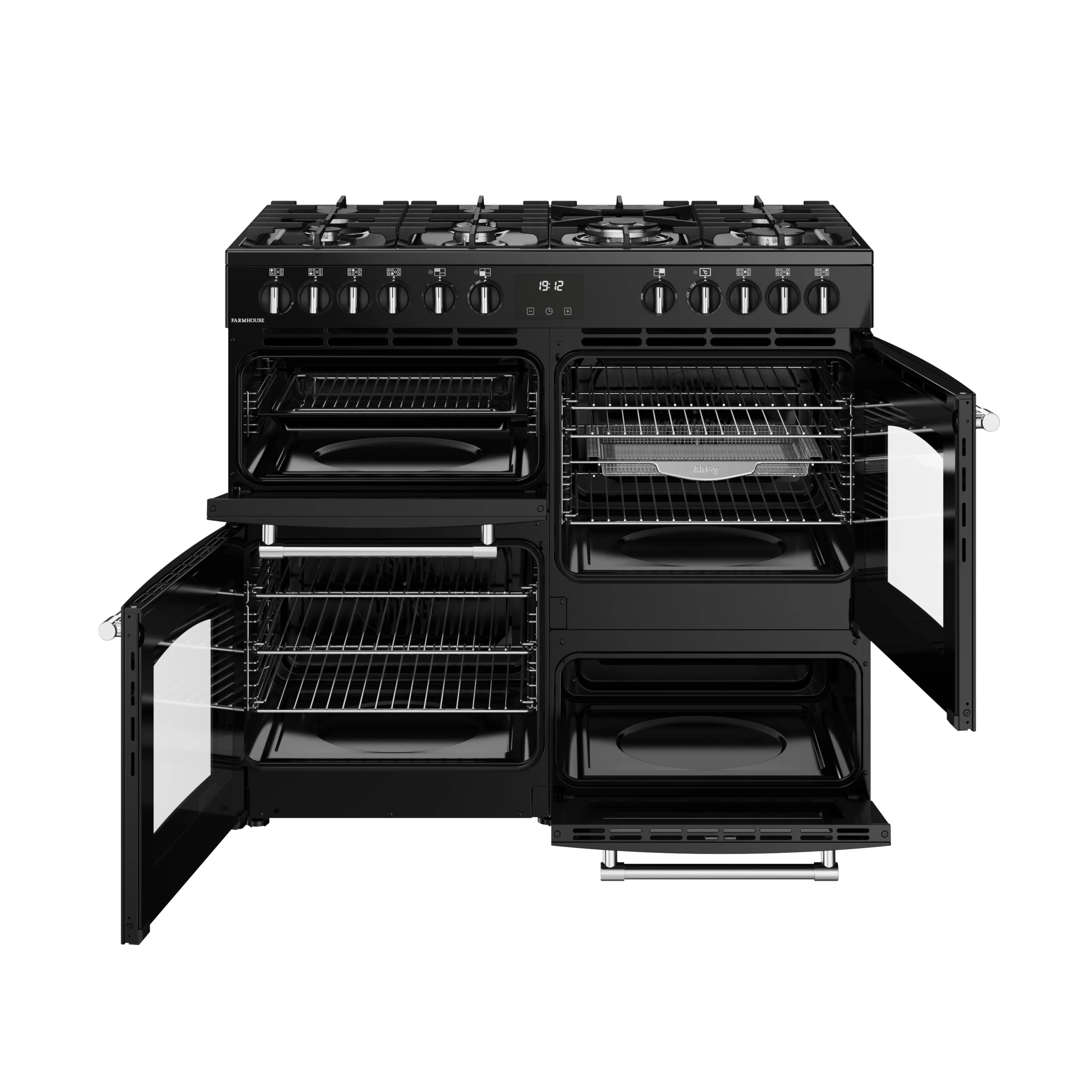 Belling RCA Farmhouse 100DF 100cm Dual Fuel Range Cooker 444411829 Black - Image 4