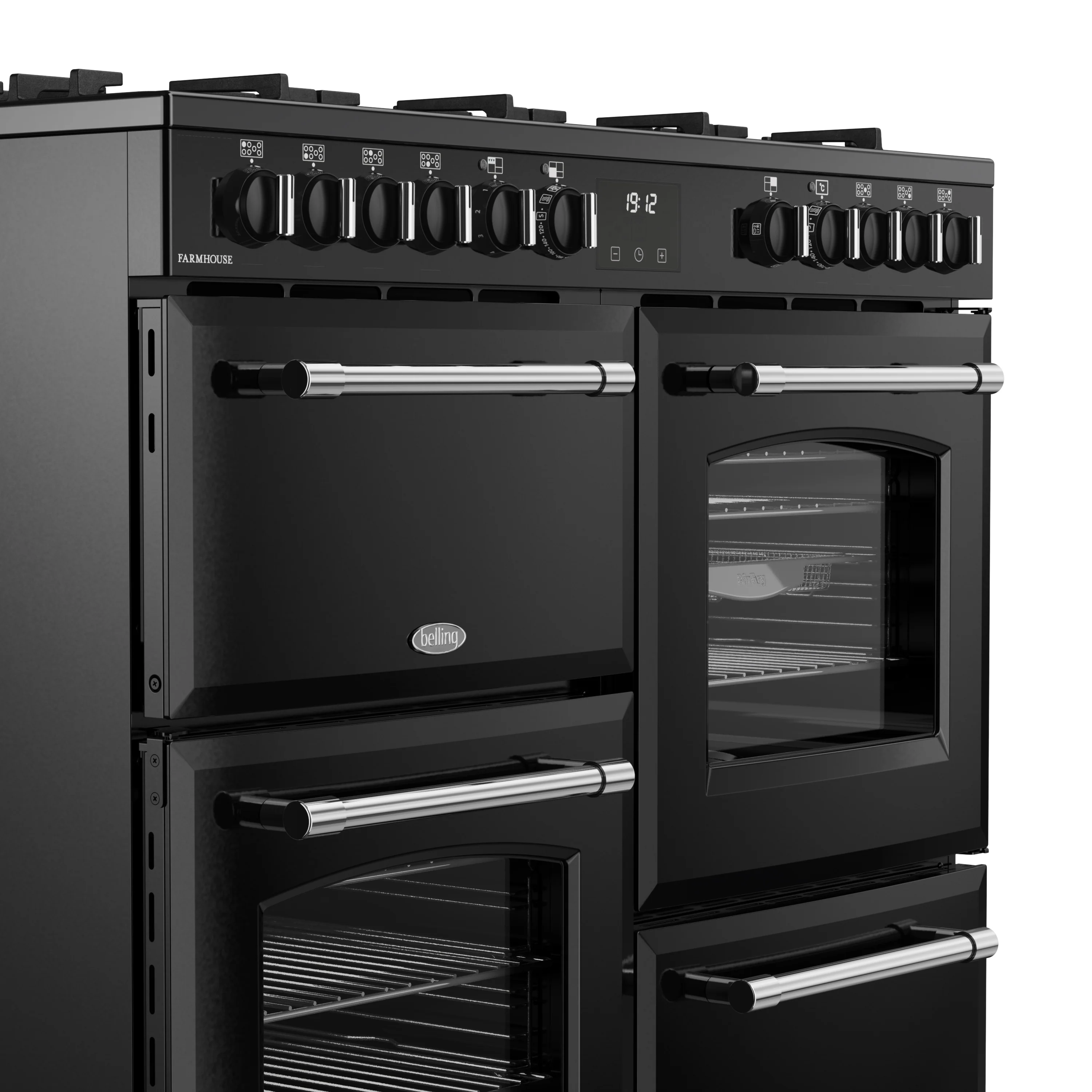Belling RCA Farmhouse 100DF 100cm Dual Fuel Range Cooker 444411829 Black - Image 5