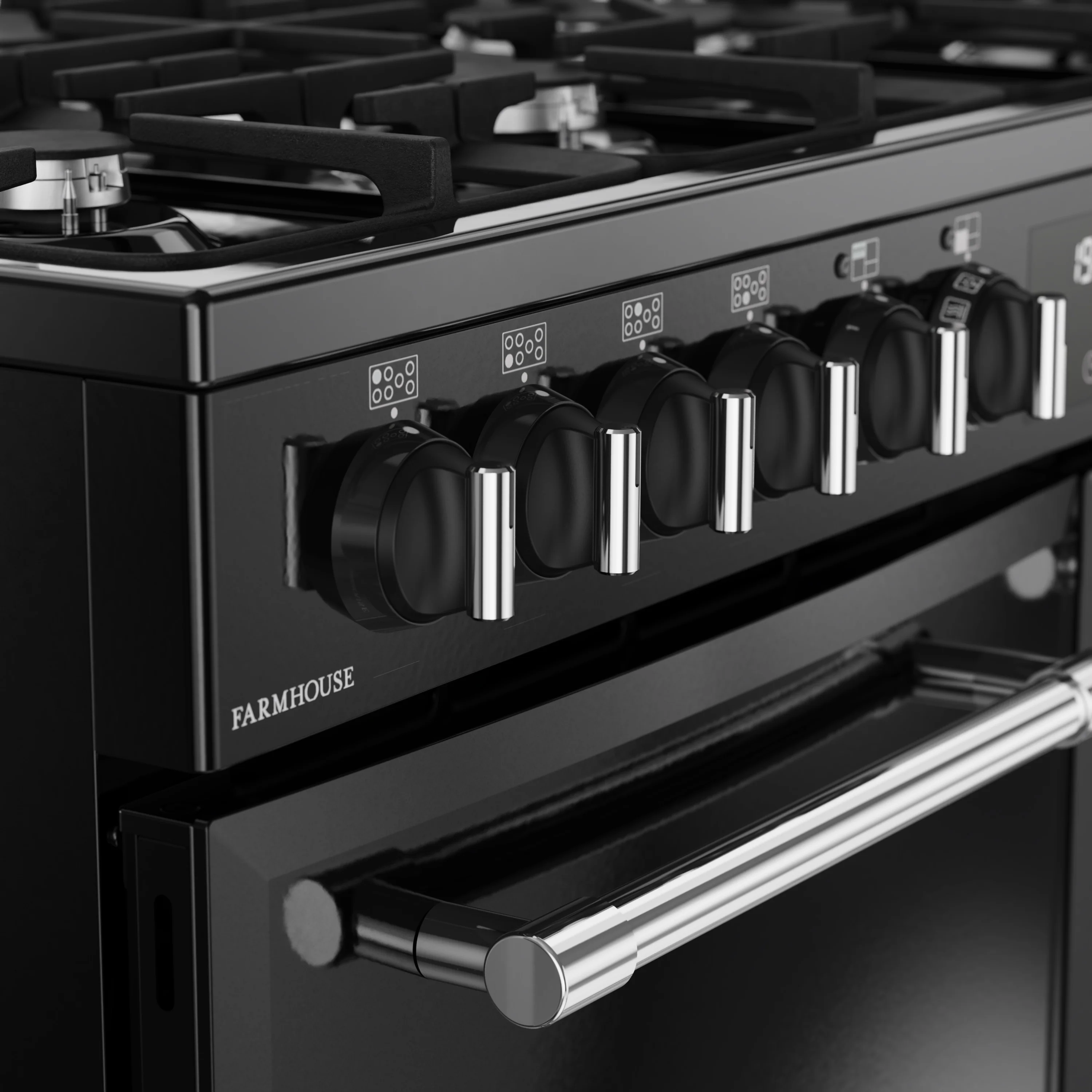 Belling RCA Farmhouse 100DF 100cm Dual Fuel Range Cooker 444411829 Black - Image 6