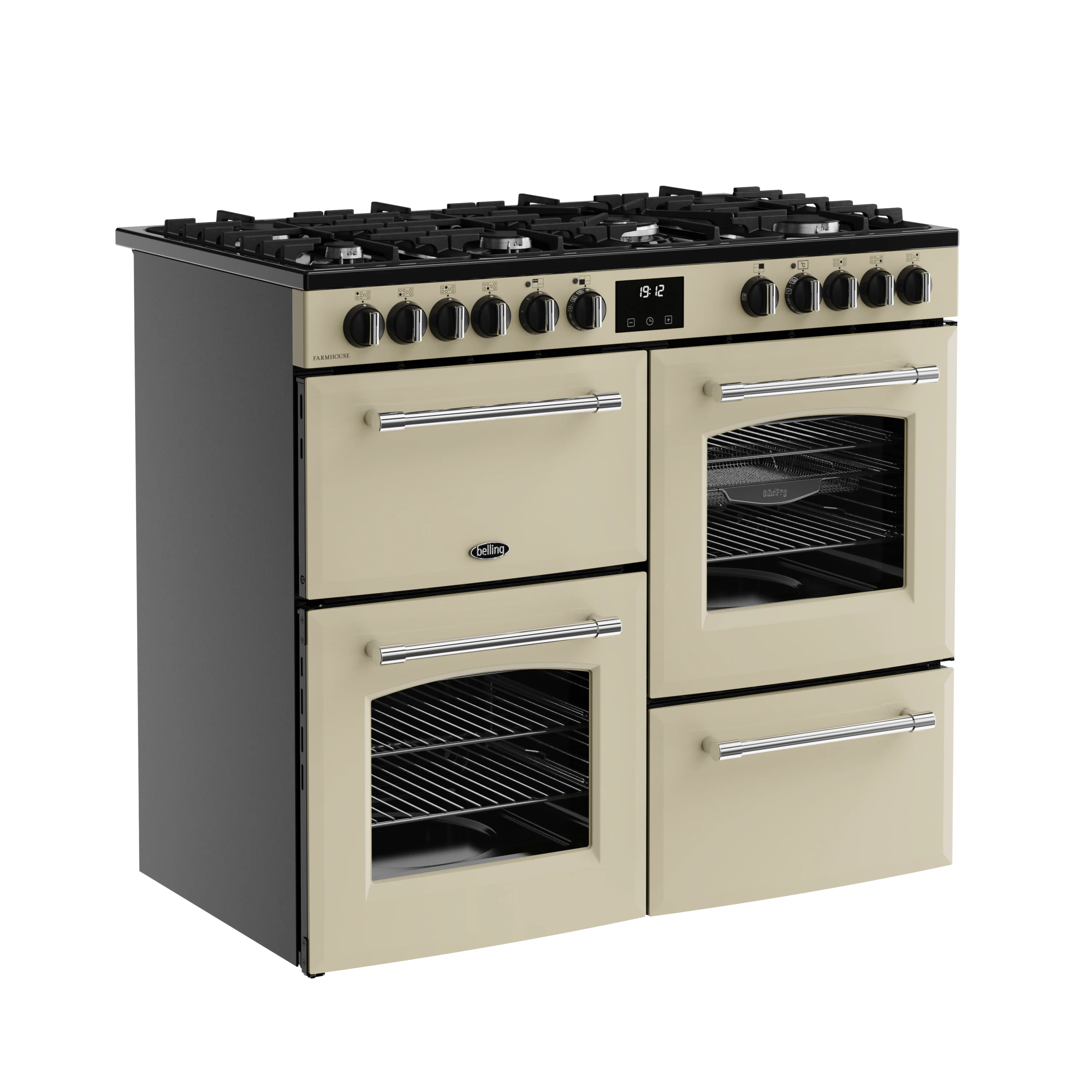 Belling RCA Farmhouse 100DF 100cm Dual Fuel Range Cooker 444411830 Cream - Image 2