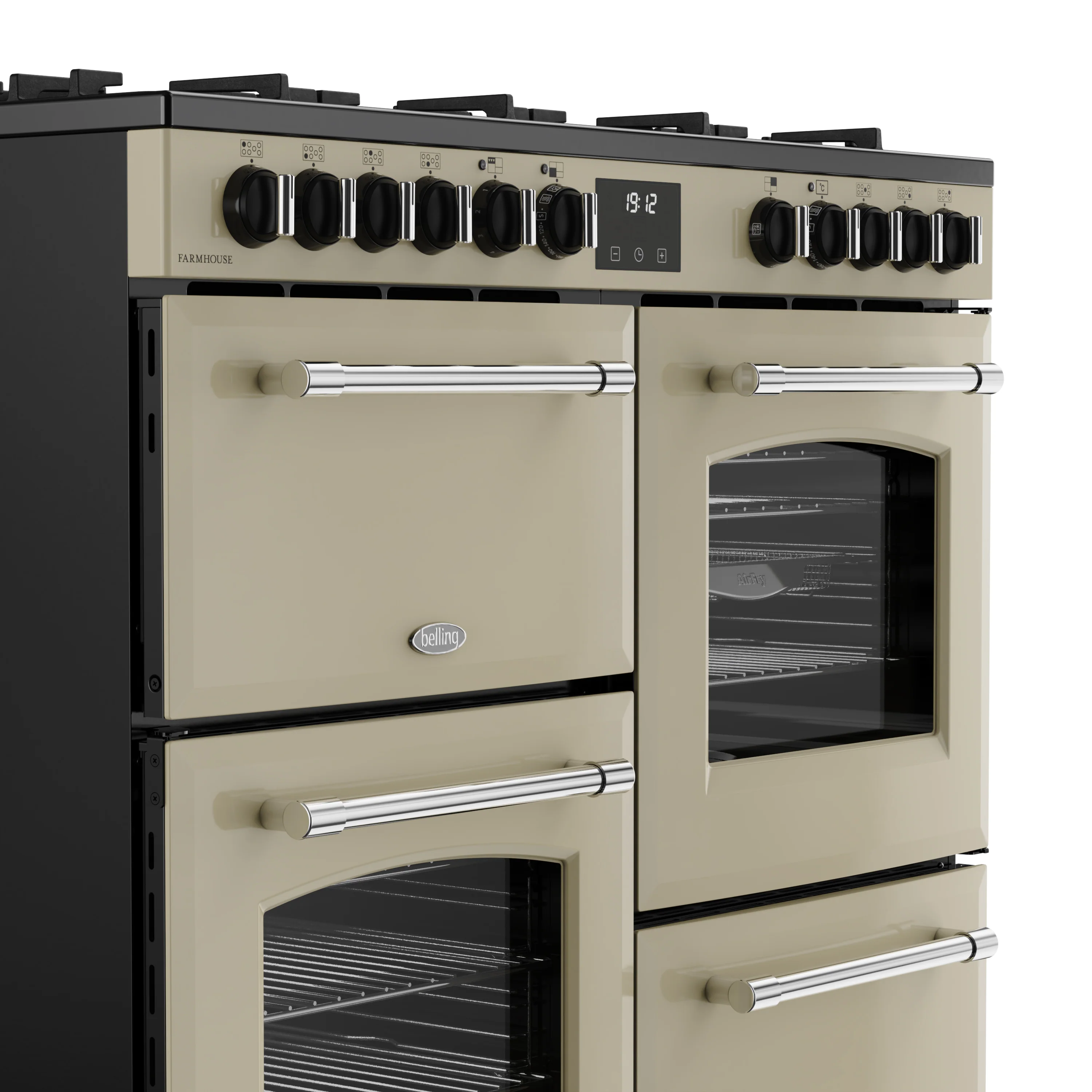 Belling RCA Farmhouse 100DF 100cm Dual Fuel Range Cooker 444411830 Cream - Image 3