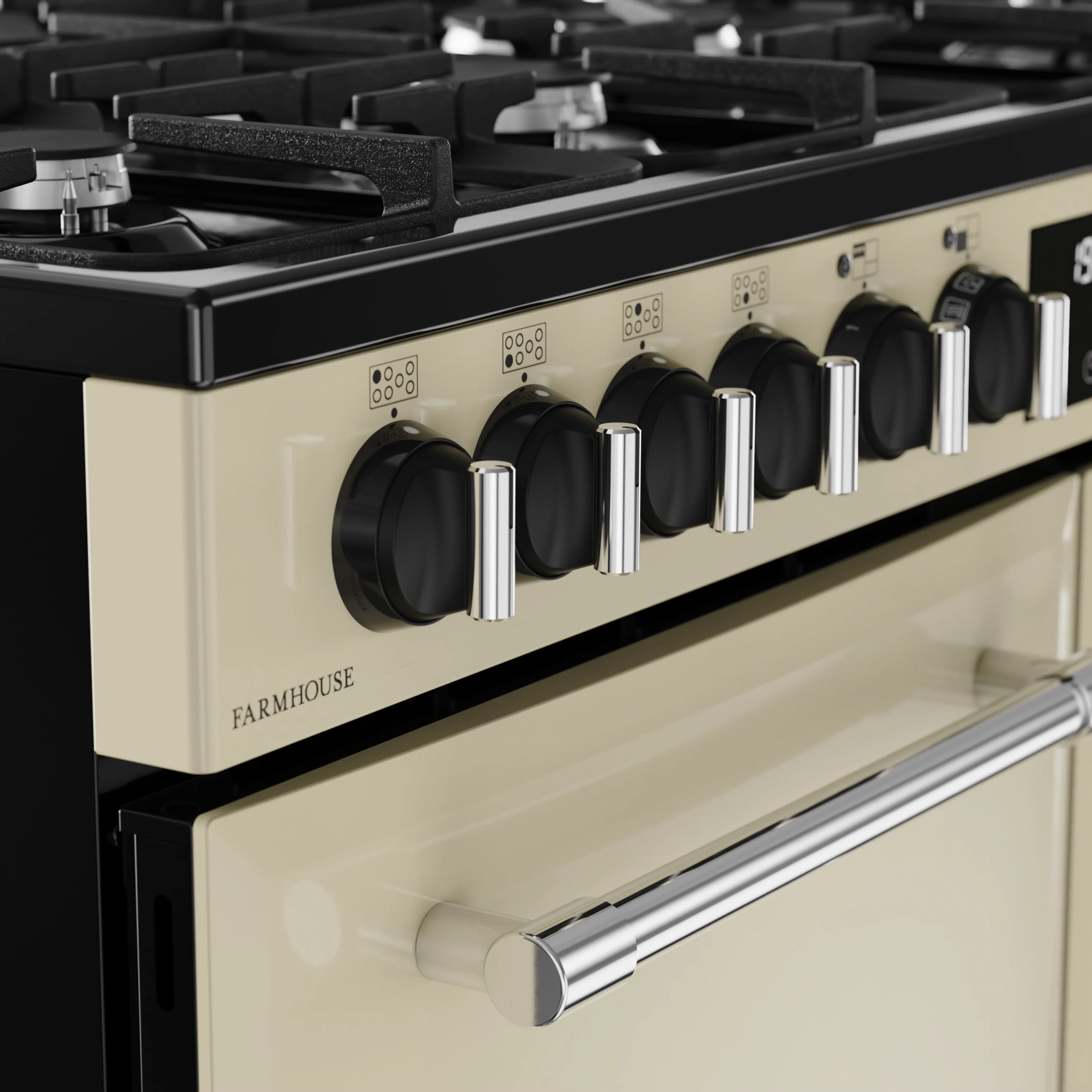 Belling RCA Farmhouse 100DF 100cm Dual Fuel Range Cooker 444411830 Cream - Image 5