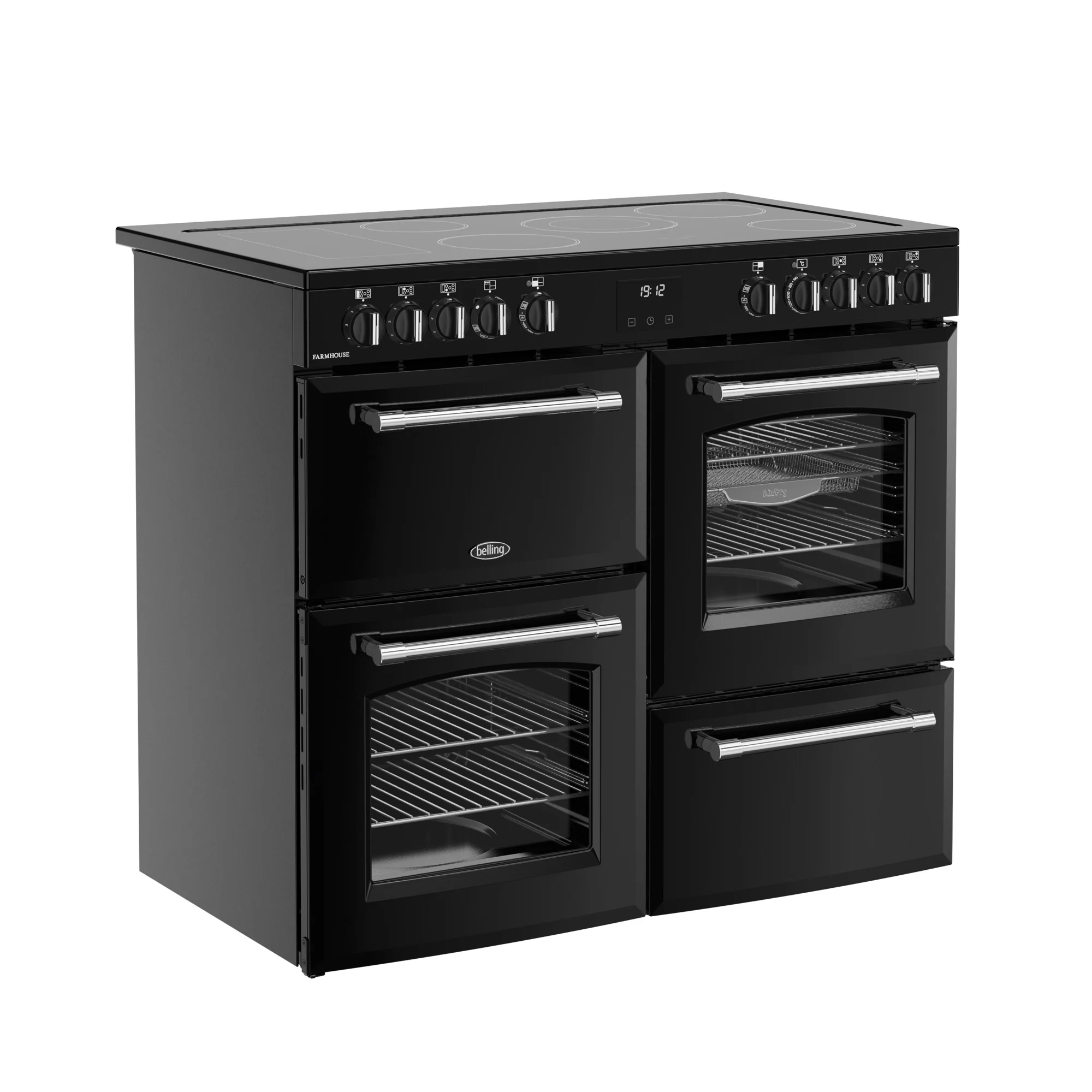 Belling RCA Farmhouse 100E 100cm Ceramic Range Cooker 444411826 Black - Image 2
