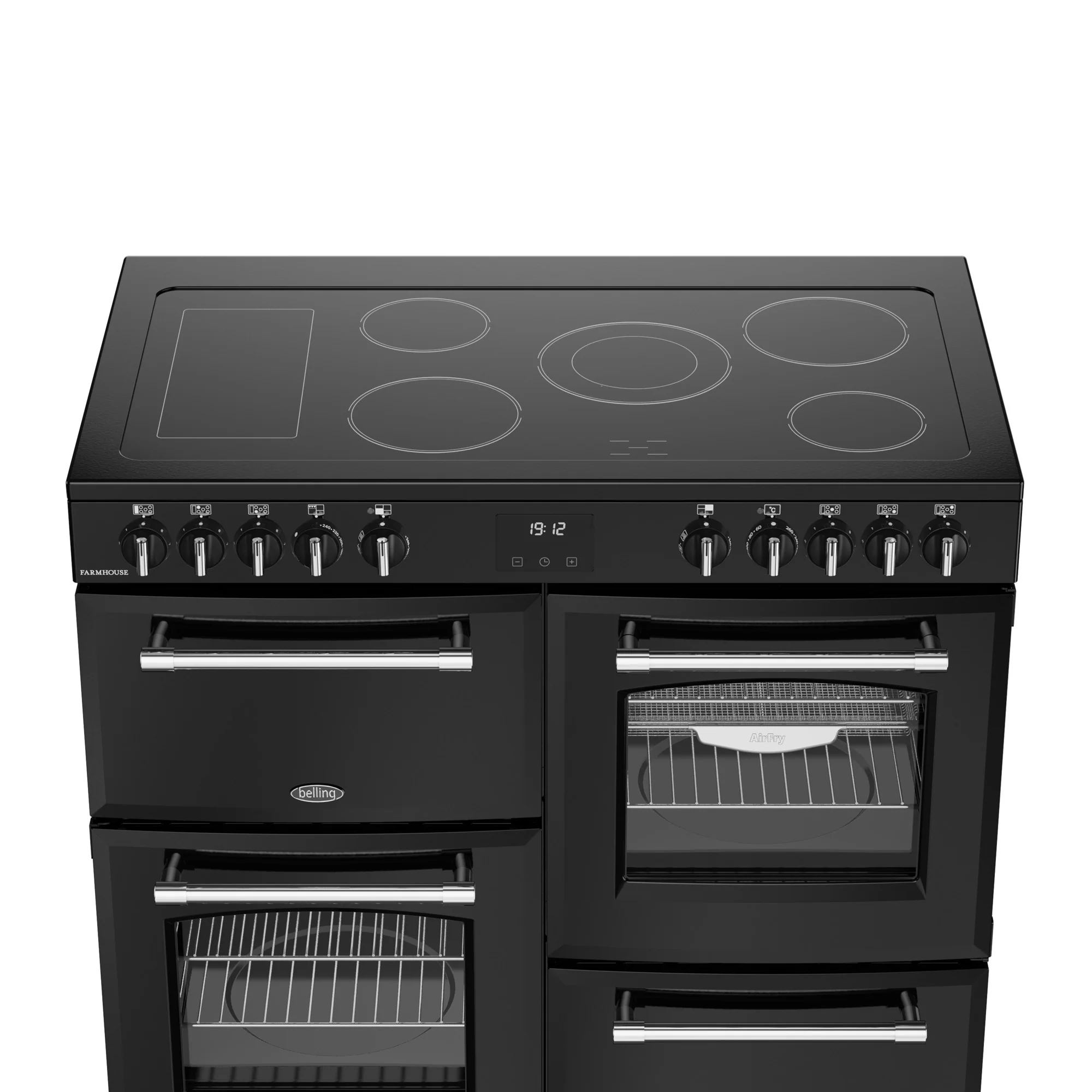 Belling RCA Farmhouse 100E 100cm Ceramic Range Cooker 444411826 Black - Image 3