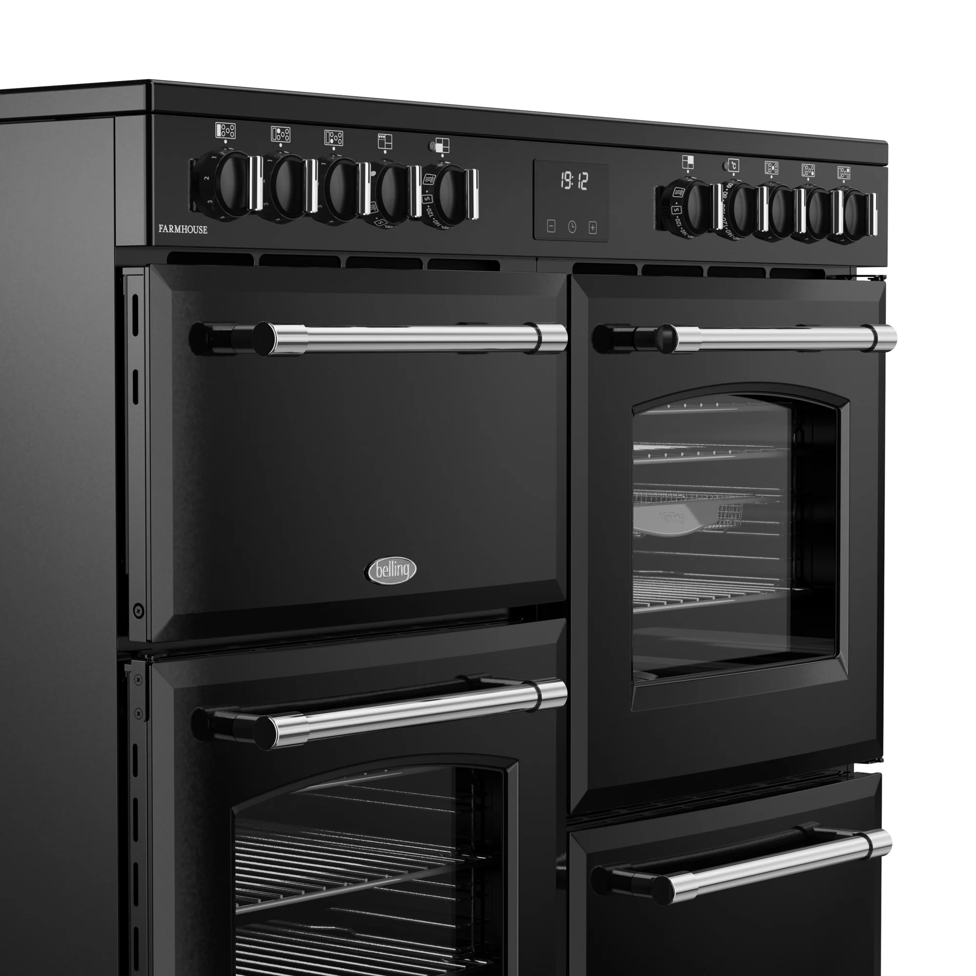 Belling RCA Farmhouse 100E 100cm Ceramic Range Cooker 444411826 Black - Image 4