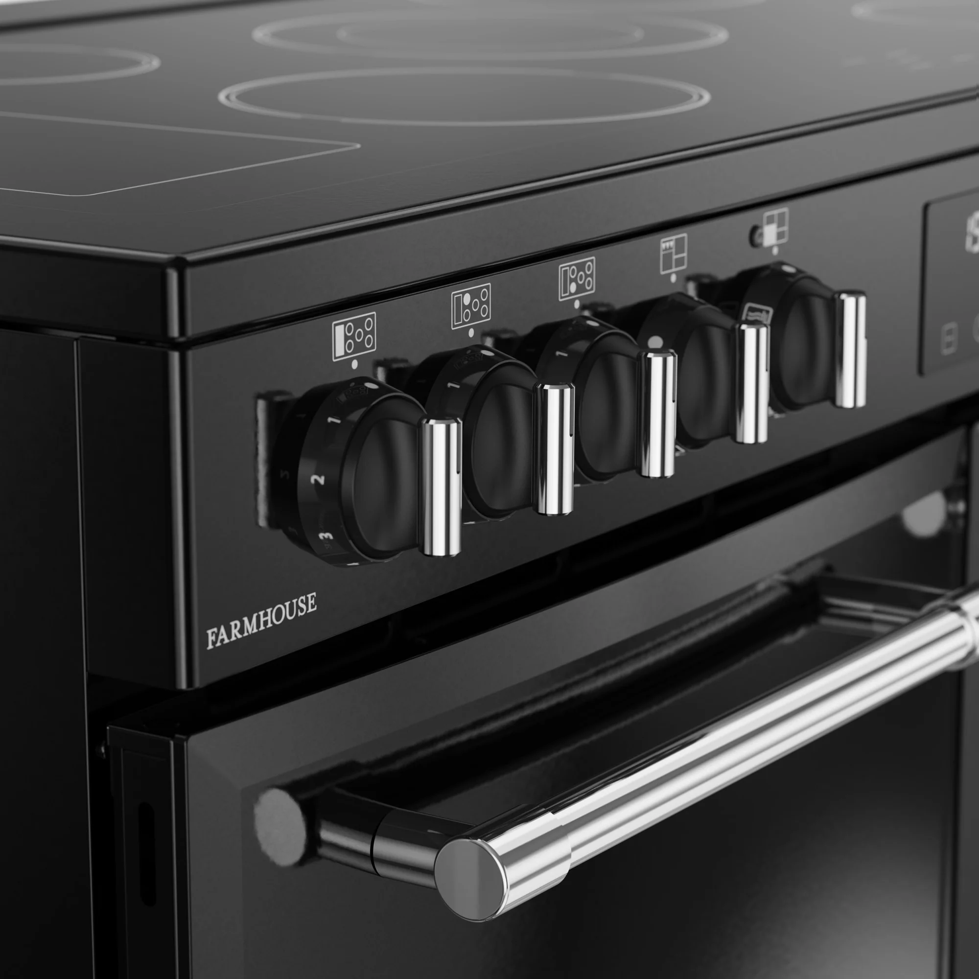 Belling RCA Farmhouse 100E 100cm Ceramic Range Cooker 444411826 Black - Image 5