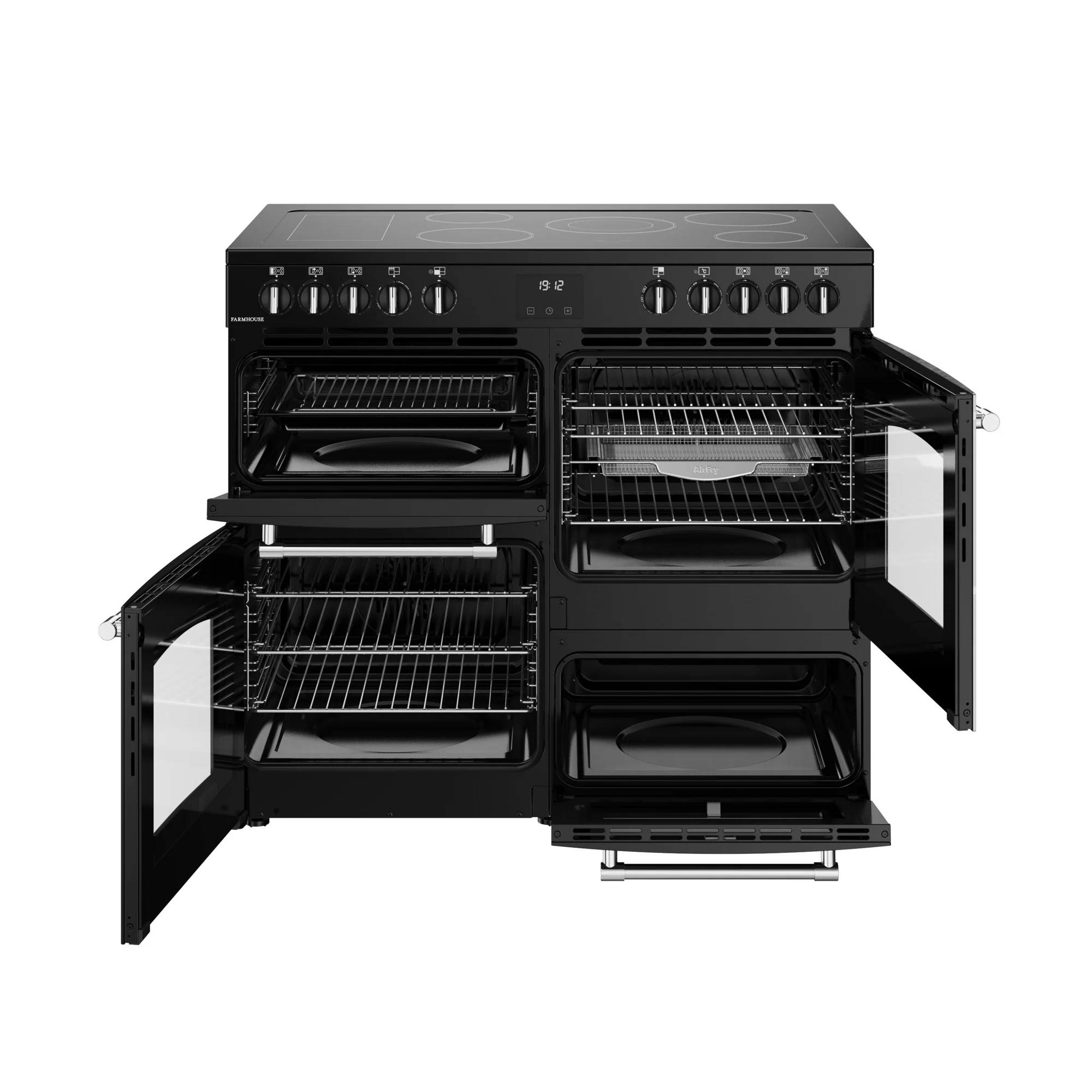 Belling RCA Farmhouse 100E 100cm Ceramic Range Cooker 444411826 Black - Image 8