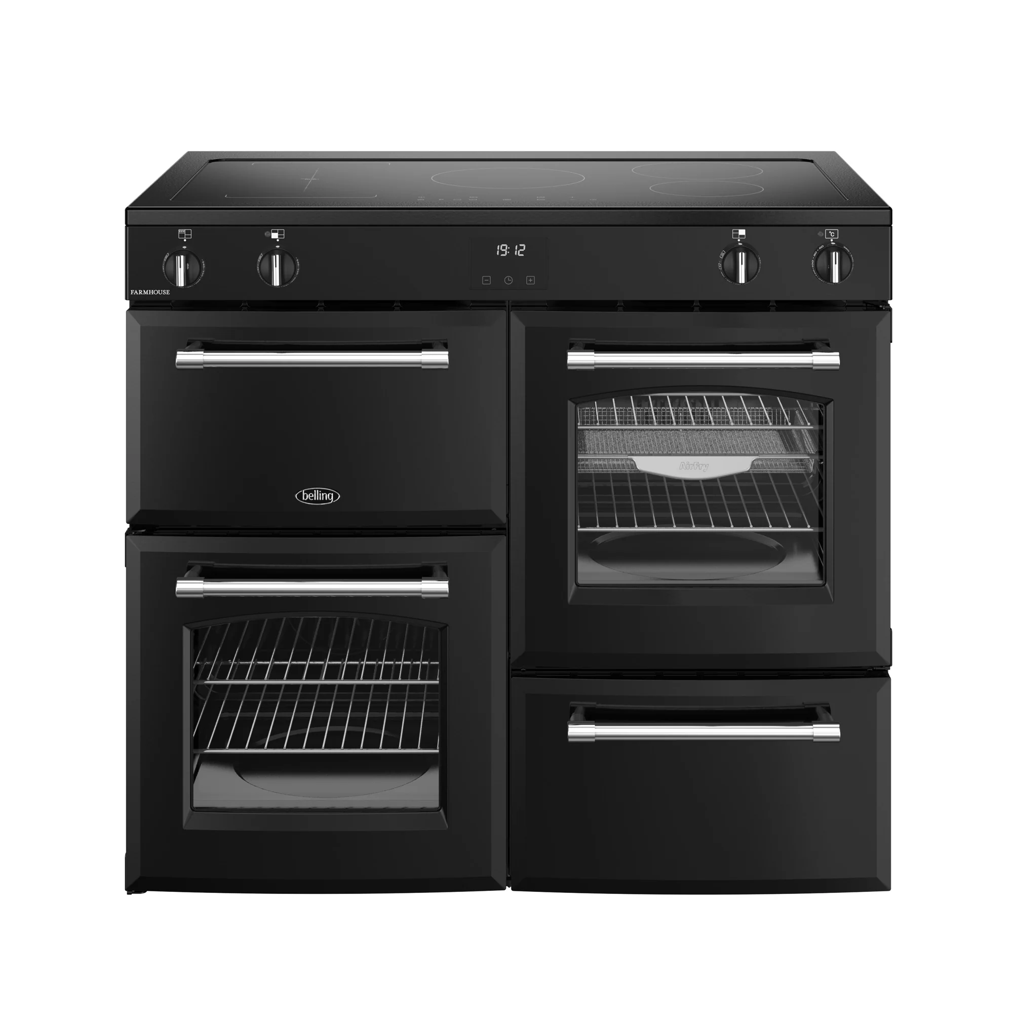Belling RCA Farmhouse 100Ei 100cm Induction Range Cooker 444411832 Black