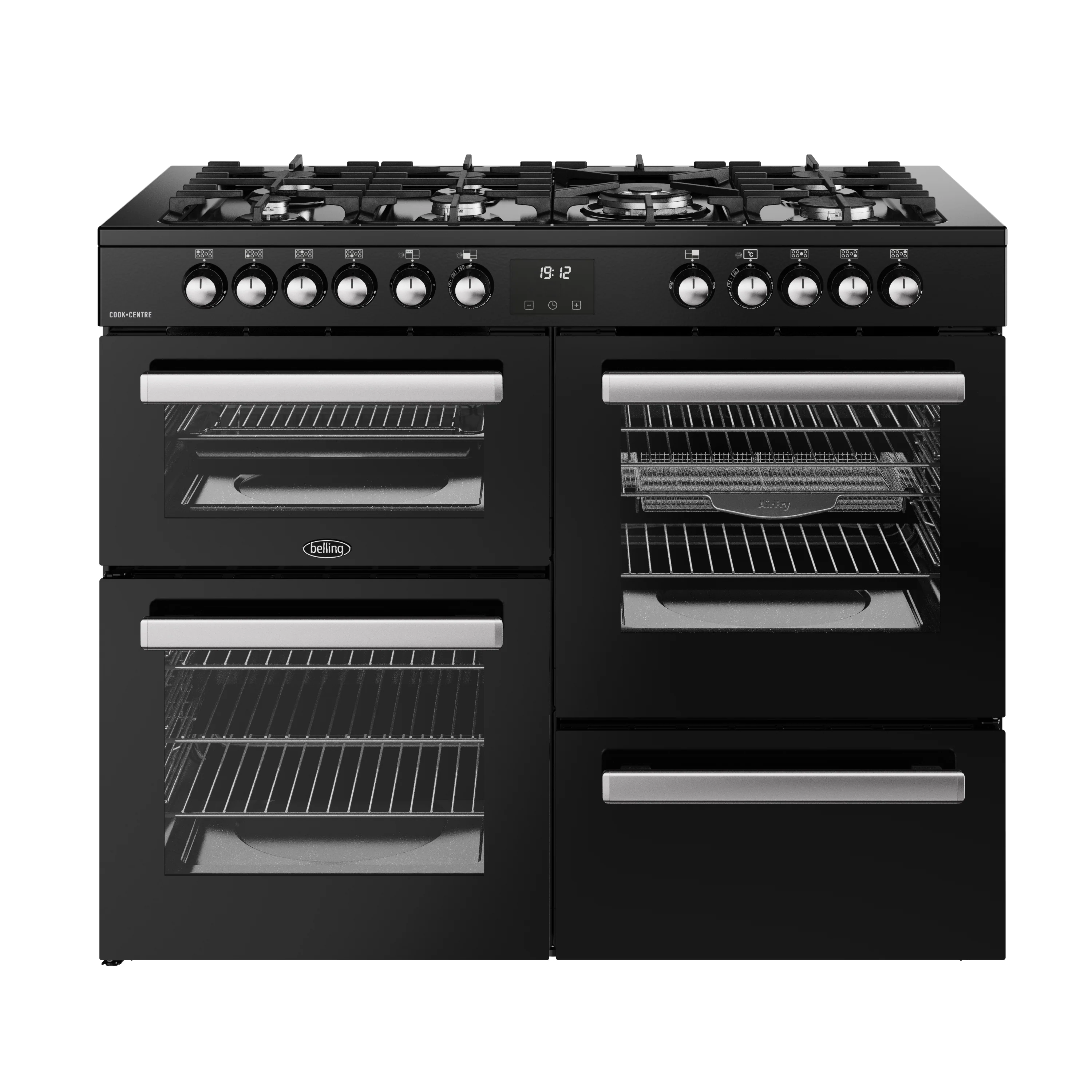 Belling RCA Cookcentre 110DF 110cm Dual Fuel Range Cooker 444411805 Black