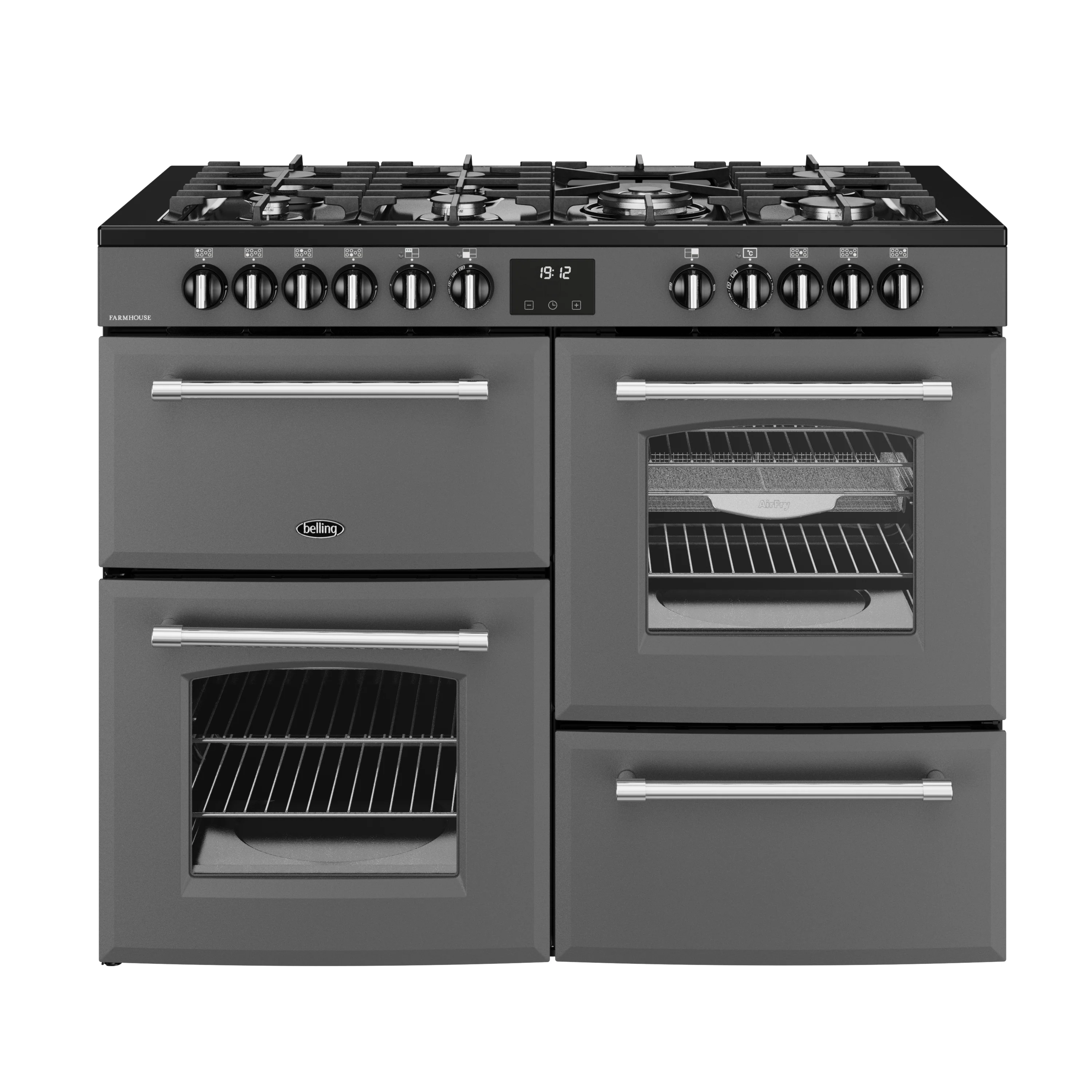 Belling RCA Farmhouse 110DF 110cm Dual Fuel Range Cooker 444411837 Anthracite