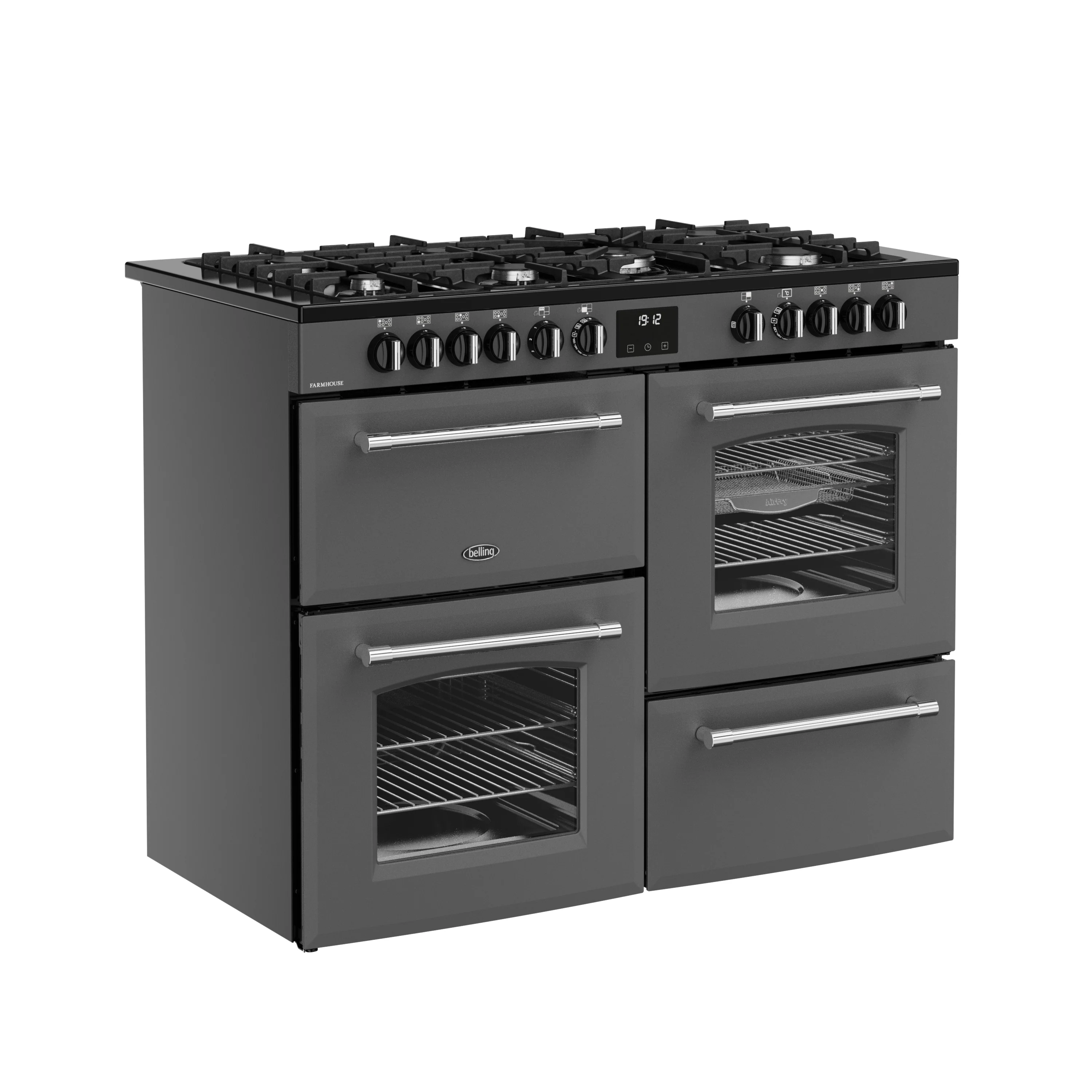 Belling RCA Farmhouse 110DF 110cm Dual Fuel Range Cooker 444411837 Anthracite - Image 2