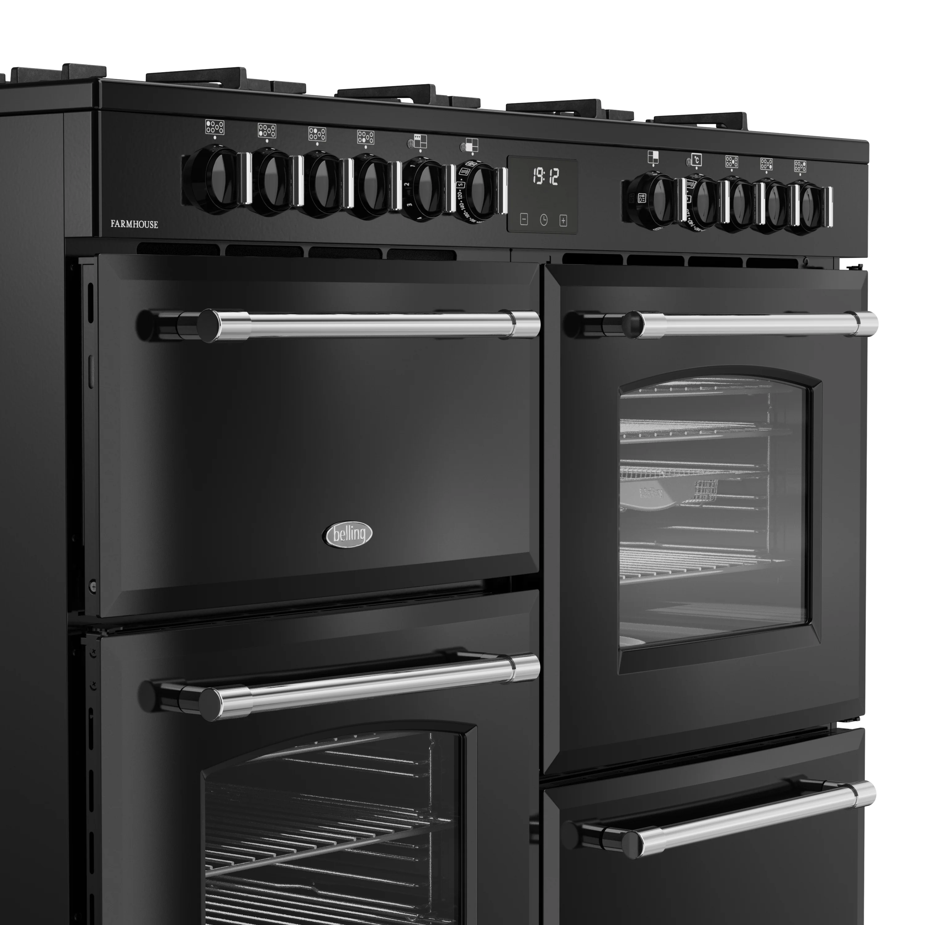 Belling RCA Farmhouse 110DF 110cm Dual Fuel Range Cooker 444411838 Black - Image 3