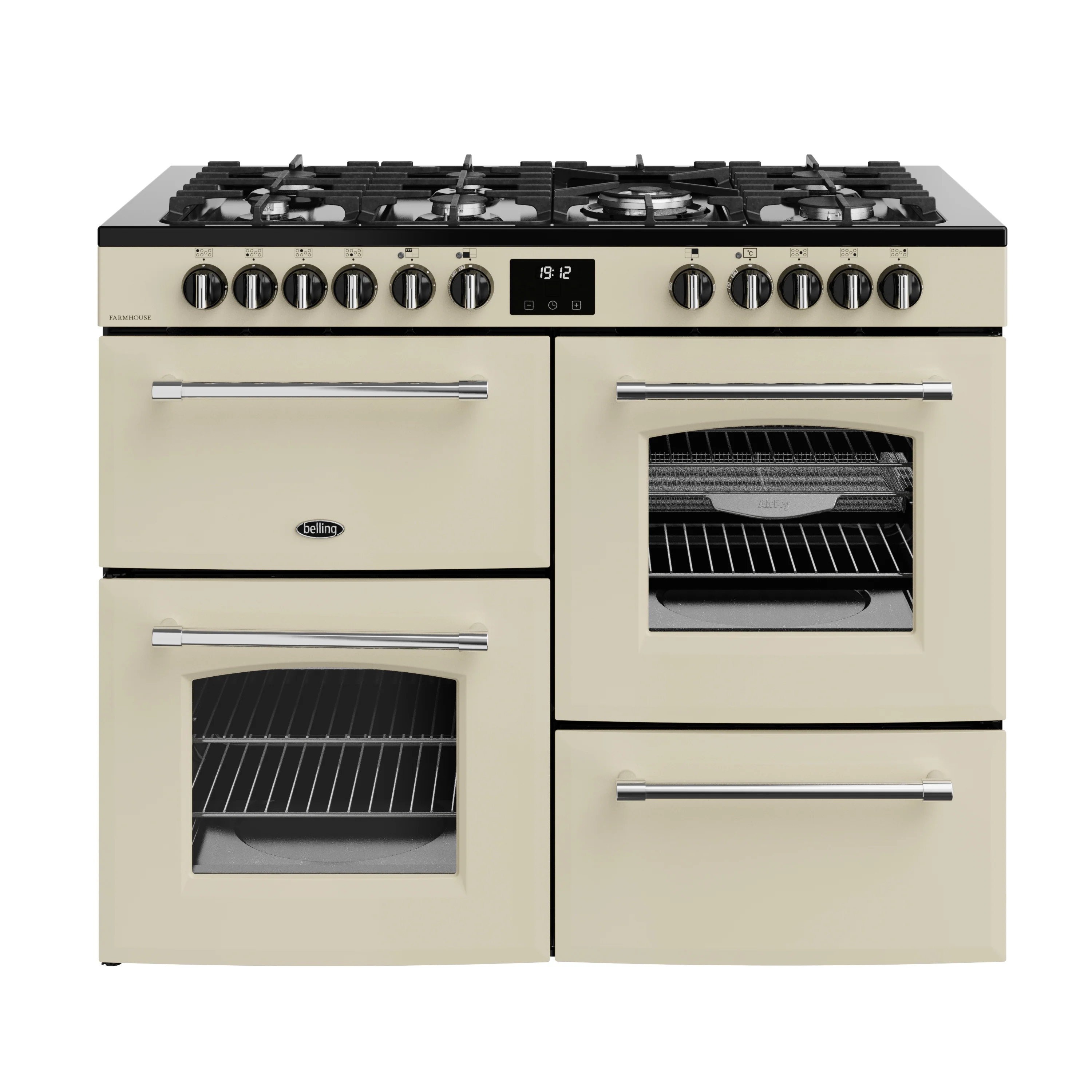 Belling RCA Farmhouse 110DF 110cm Dual Fuel Range Cooker 444411839 Cream
