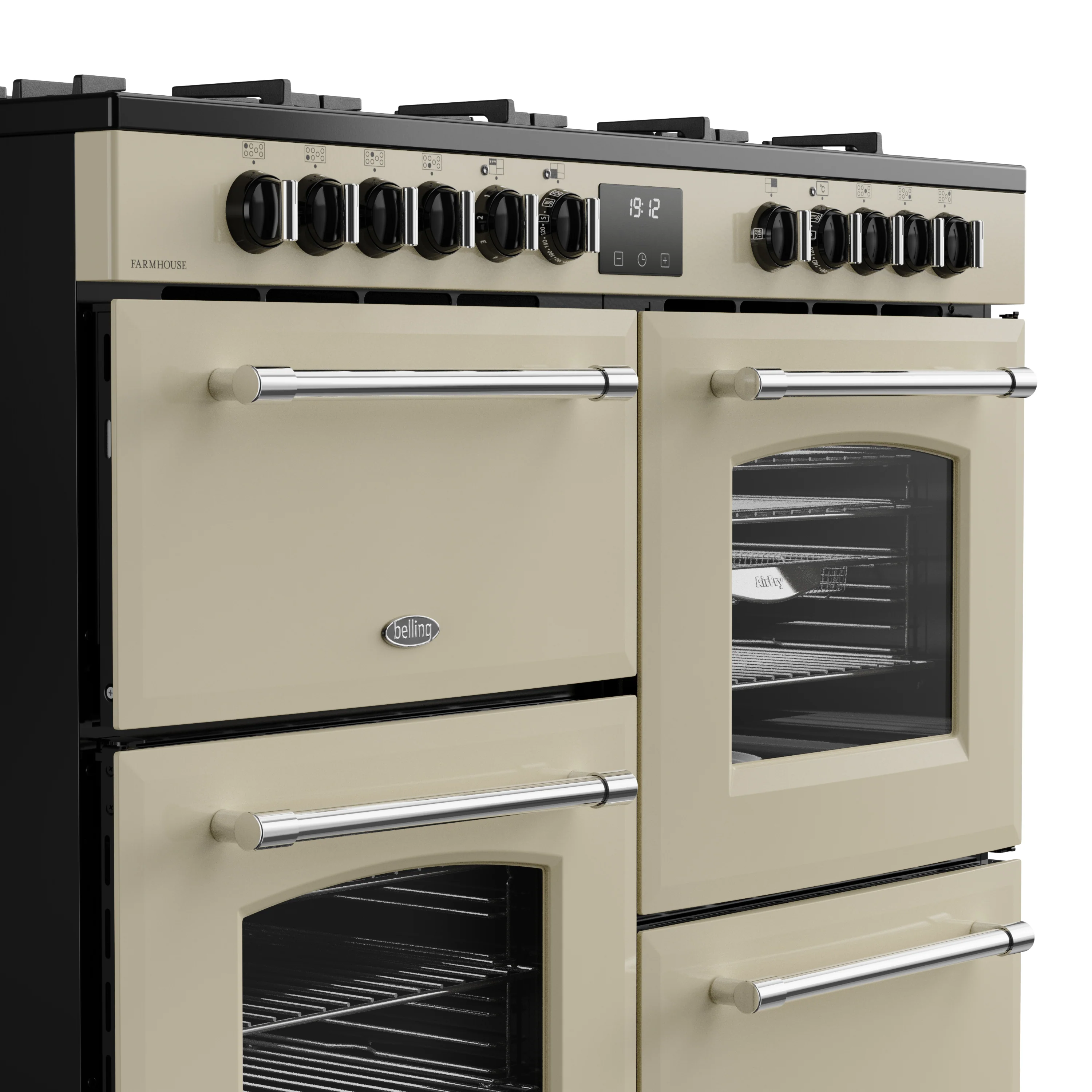 Belling RCA Farmhouse 110DF 110cm Dual Fuel Range Cooker 444411839 Cream - Image 3