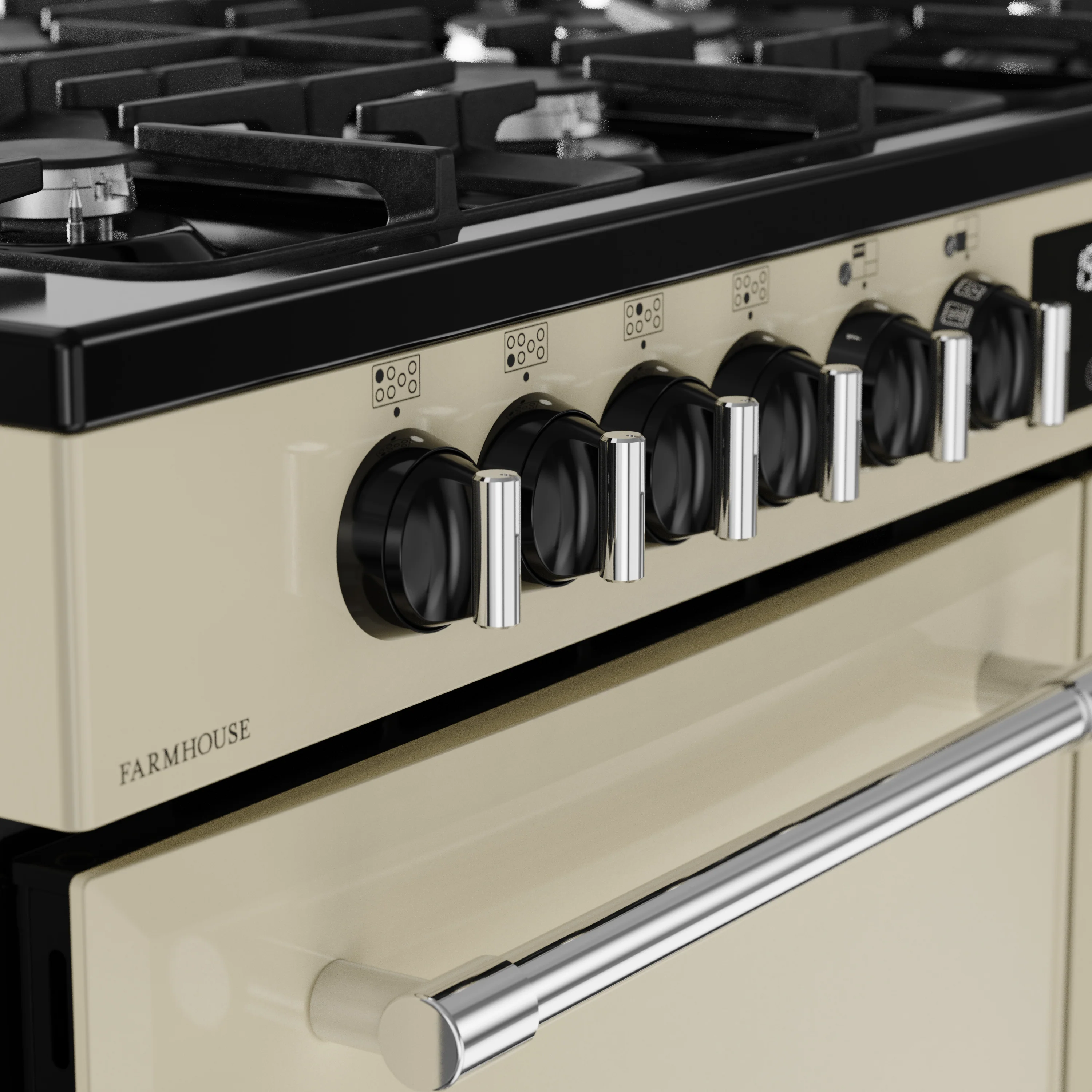 Belling RCA Farmhouse 110DF 110cm Dual Fuel Range Cooker 444411839 Cream - Image 5