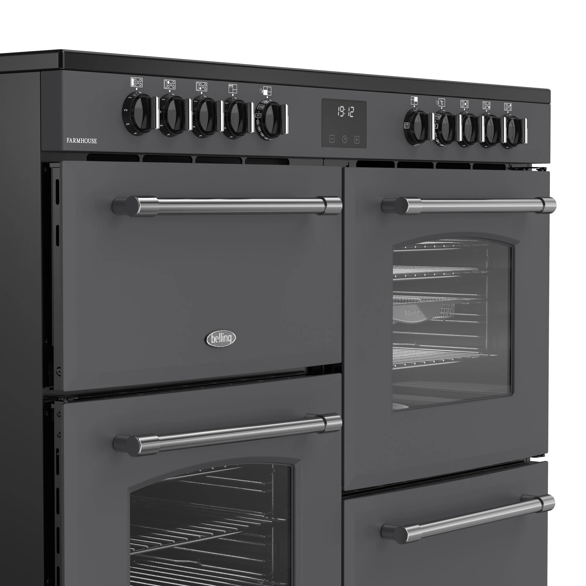 Belling RCA Farmhouse 110E 110cm Ceramic Range Cooker 444411834 Anthracite - Image 4