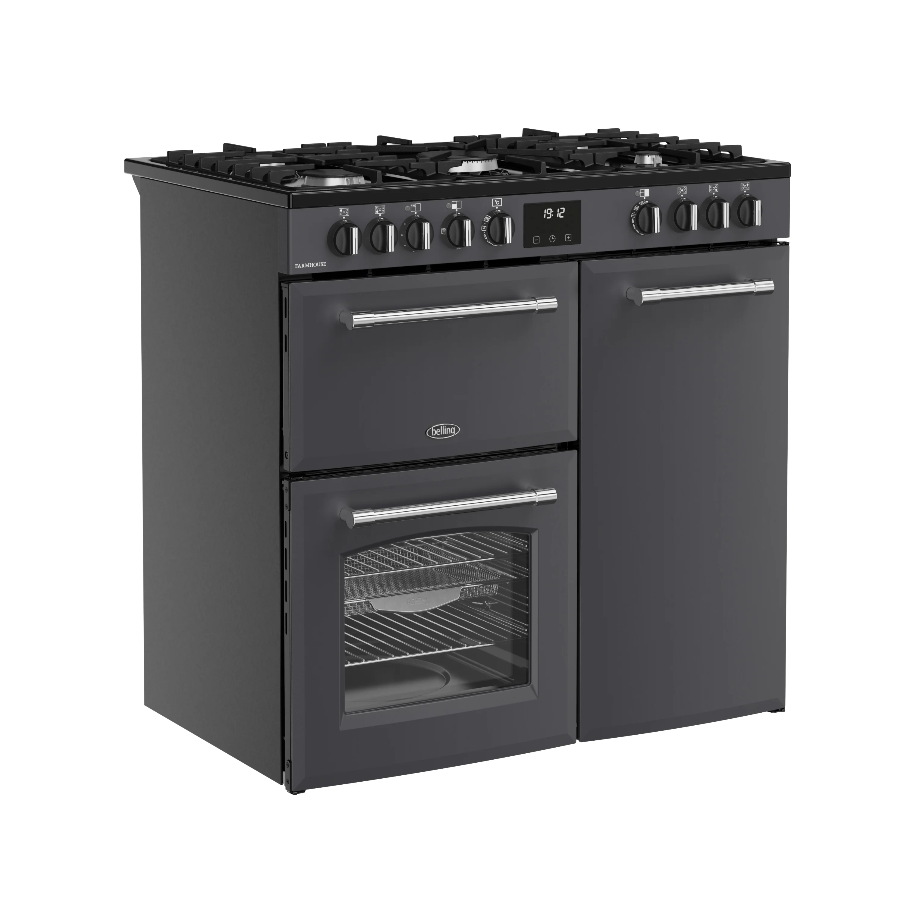 Belling RCA Farmhouse 90DF 90cm Dual Fuel Range Cooker 444411819 Anthracite - Image 3