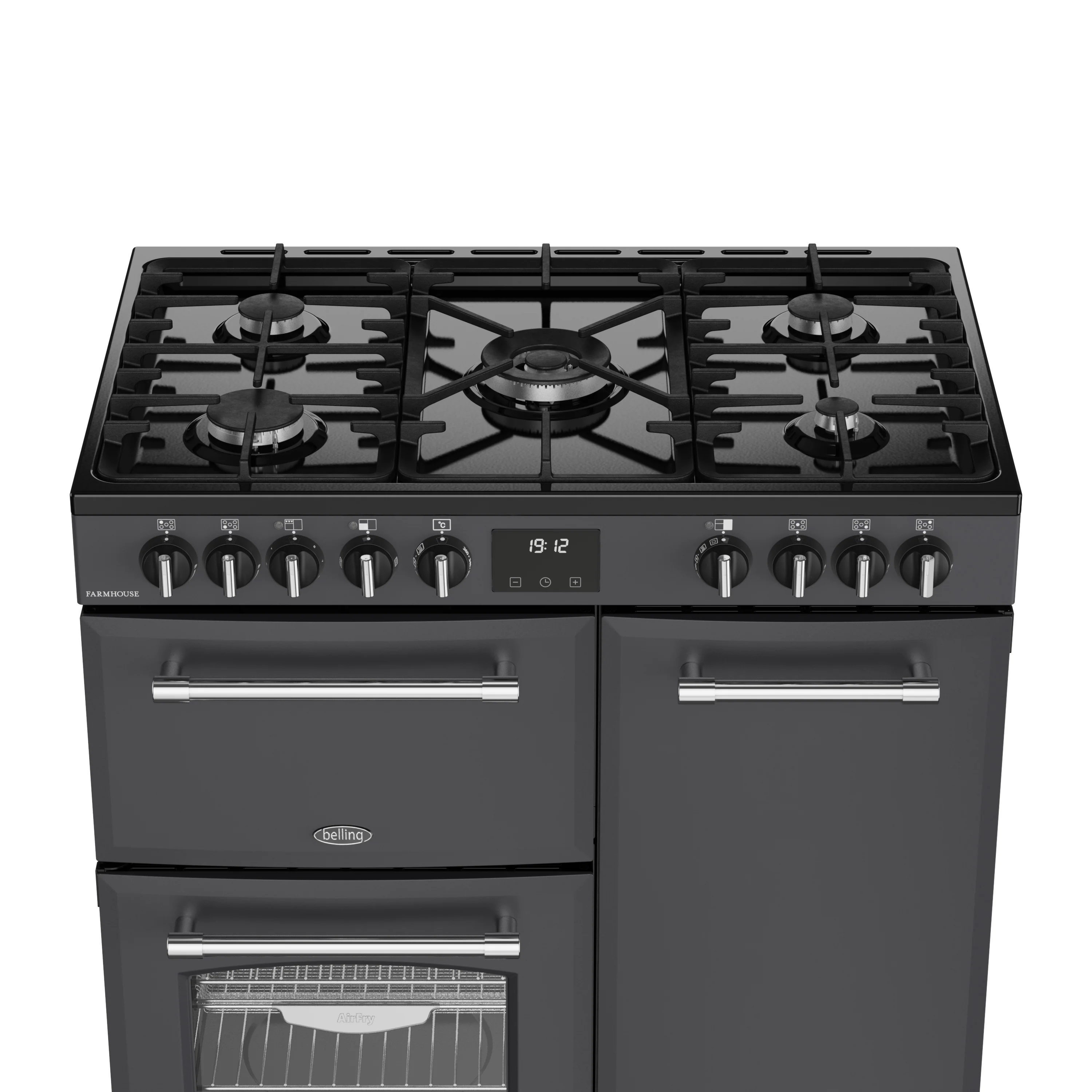 Belling RCA Farmhouse 90DF 90cm Dual Fuel Range Cooker 444411819 Anthracite - Image 4
