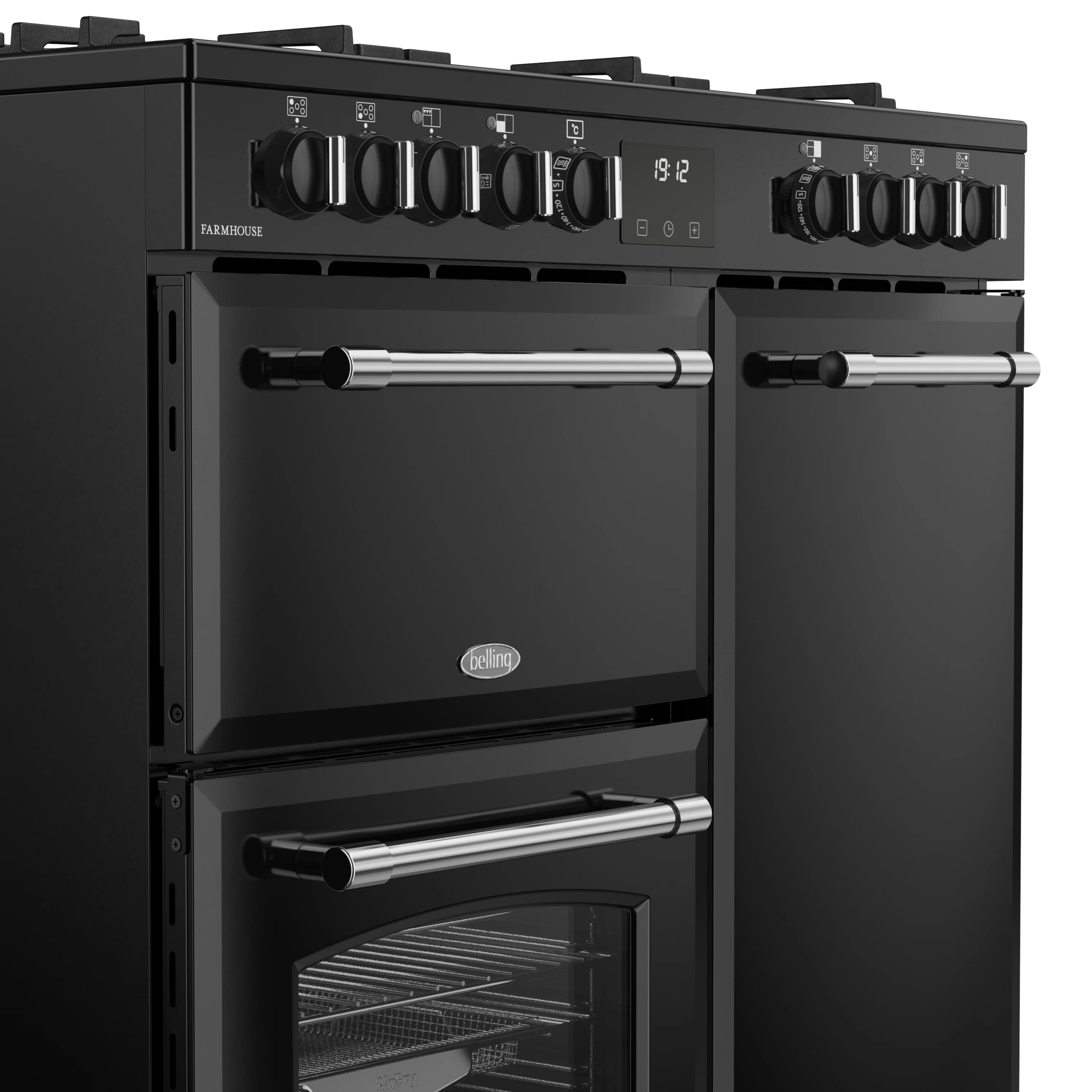 Belling RCA Farmhouse 90DF 90cm Dual Fuel Range Cooker 444411820 Black - Image 4