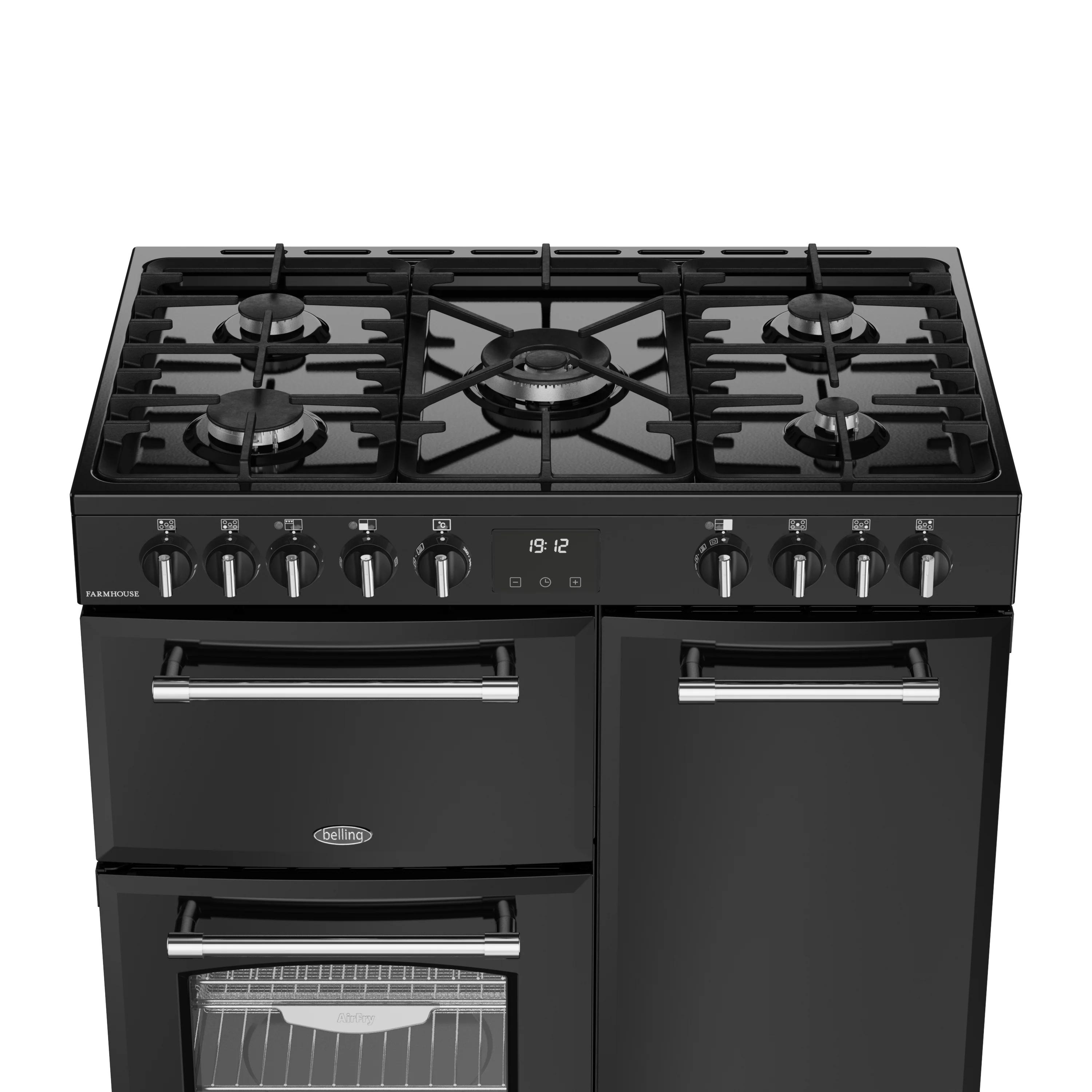 Belling RCA Farmhouse 90DF 90cm Dual Fuel Range Cooker 444411820 Black - Image 5