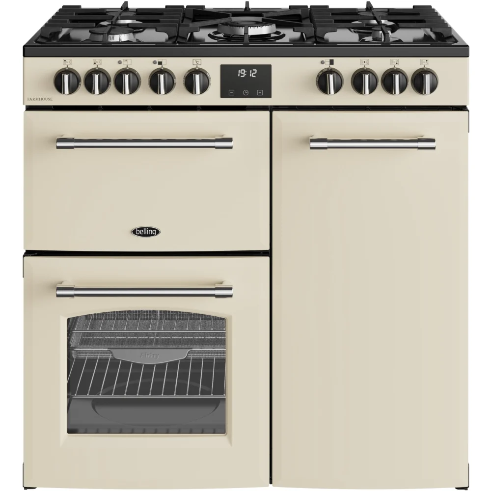 Belling RCA Farmhouse 90DF 90cm Dual Fuel Range Cooker 444411821 Cream