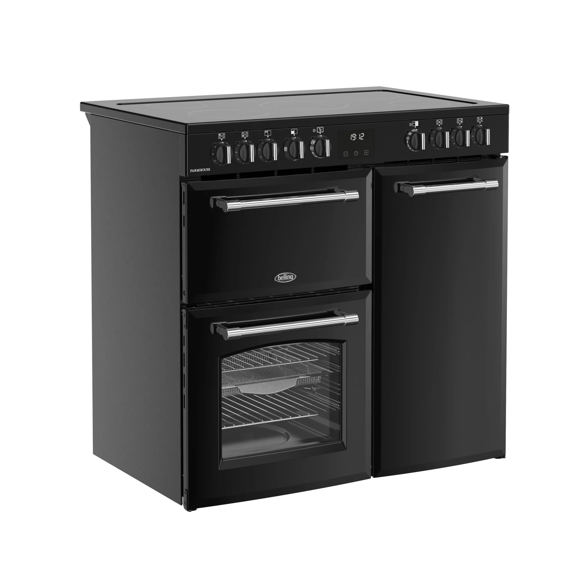 Belling RCA Farmhouse 90E 90cm Ceramic Range Cooker 444411817 Black - Image 2