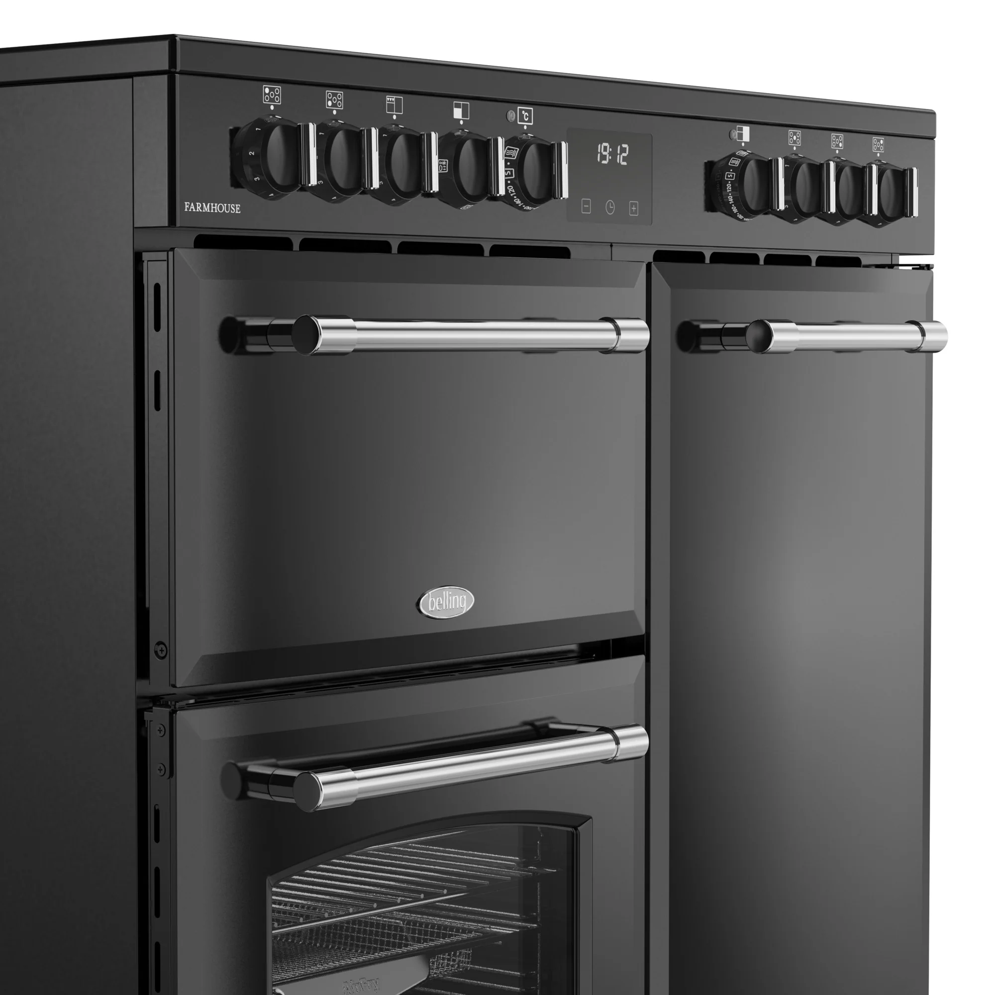 Belling RCA Farmhouse 90E 90cm Ceramic Range Cooker 444411817 Black - Image 3