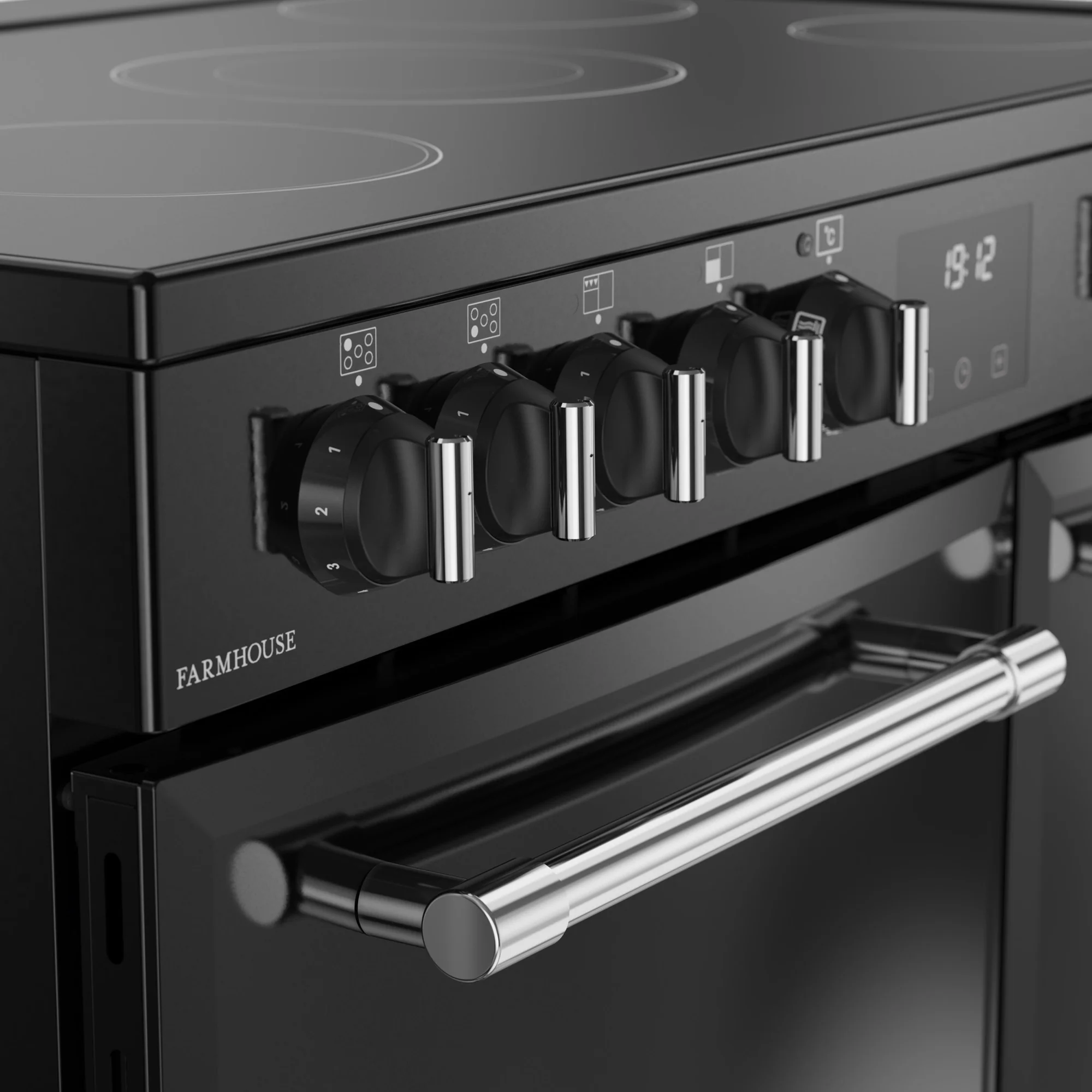 Belling RCA Farmhouse 90E 90cm Ceramic Range Cooker 444411817 Black - Image 5