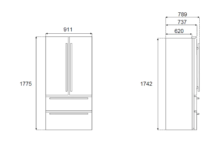 Bertazzoni Heritage Series REF904FFNXTC Stainless Steel American Fridge Freezer - Image 8