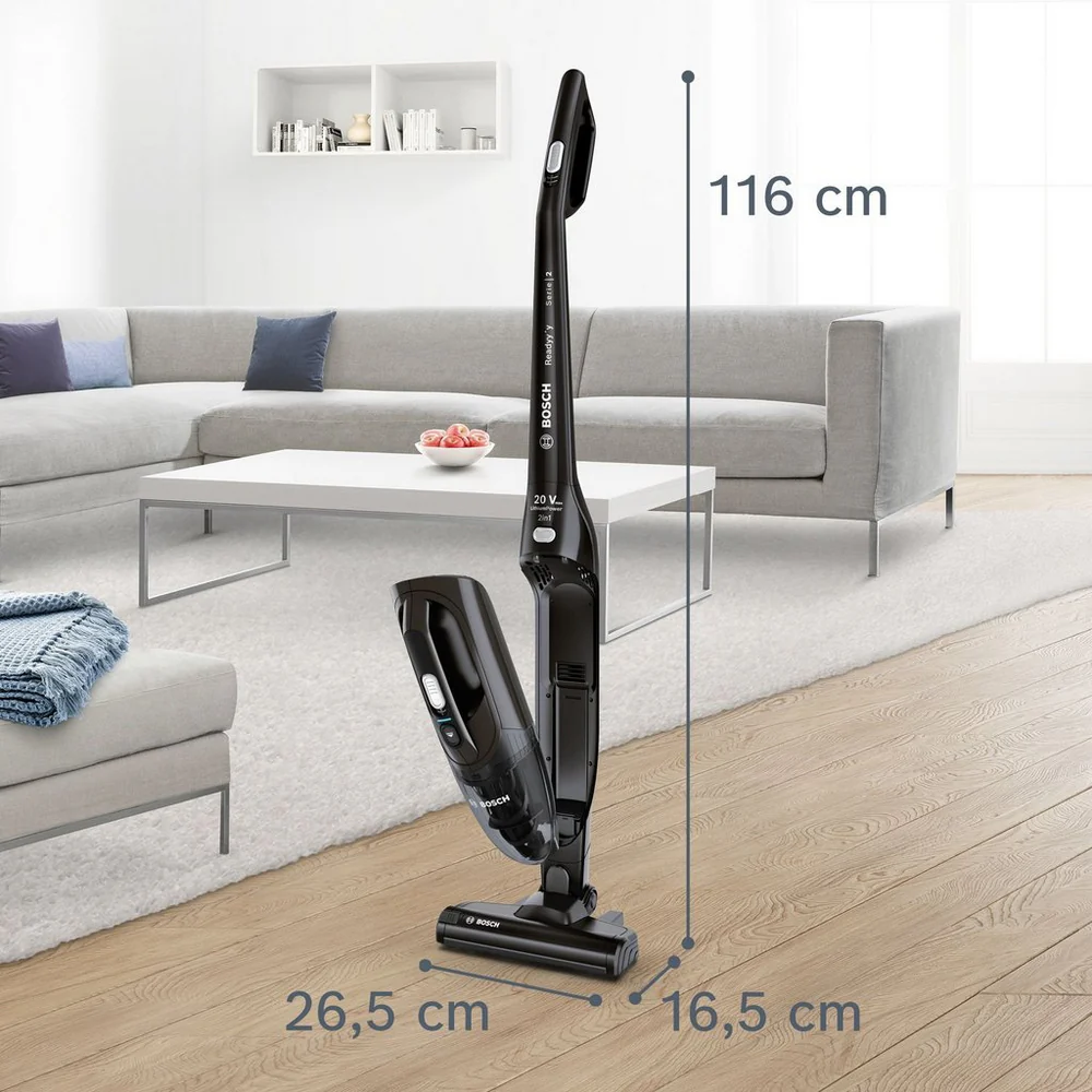 Bosch BCHF220GB Serie 2 2-in-1 Cordless Vacuum Cleaner - 44 Minutes Run Time - Jet Black - Image 5