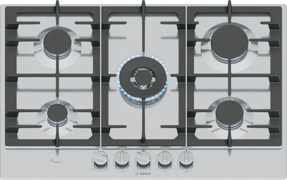 Bosch PCQ7A5I90 Series 6 Gas Hob 75cm Stainless Steel